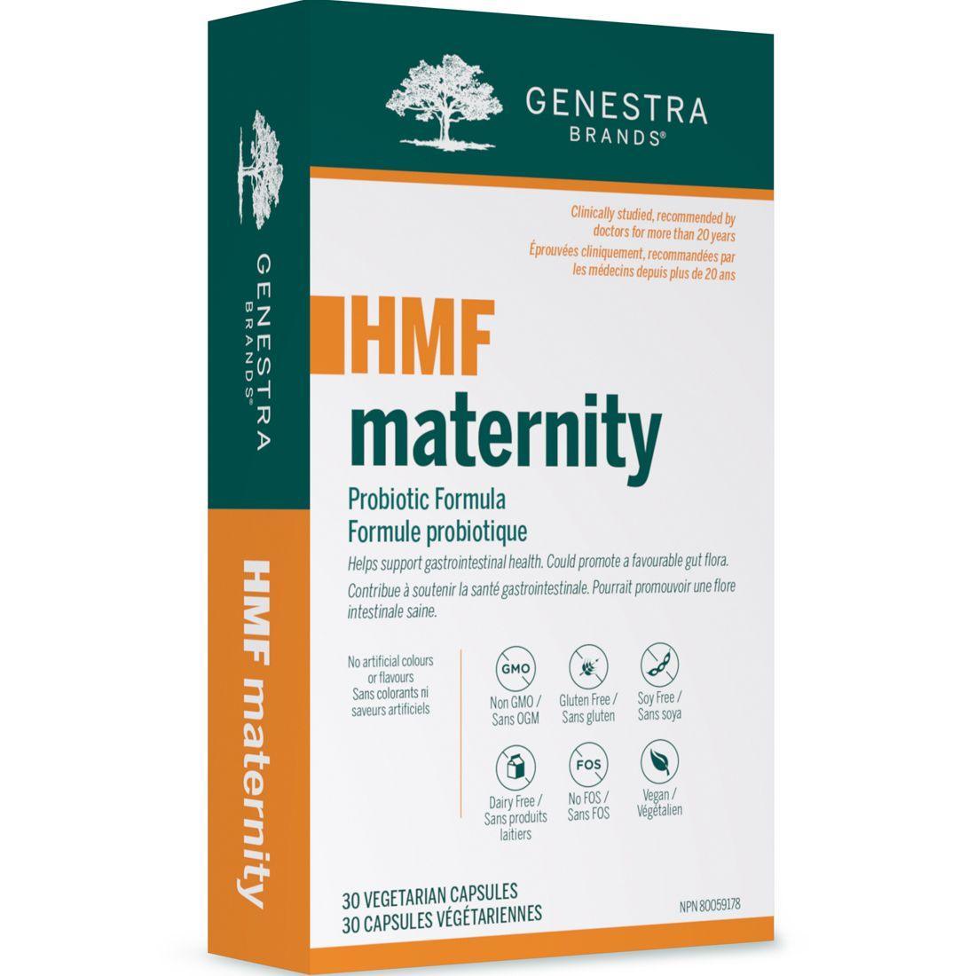 Genestra HMF Maternity Probiotic Supplement - 30 Vegetarian Capsules for Prenatal & Postnatal Care - Supports Digestive & Immune Health During Pregnancy & Breastfeeding