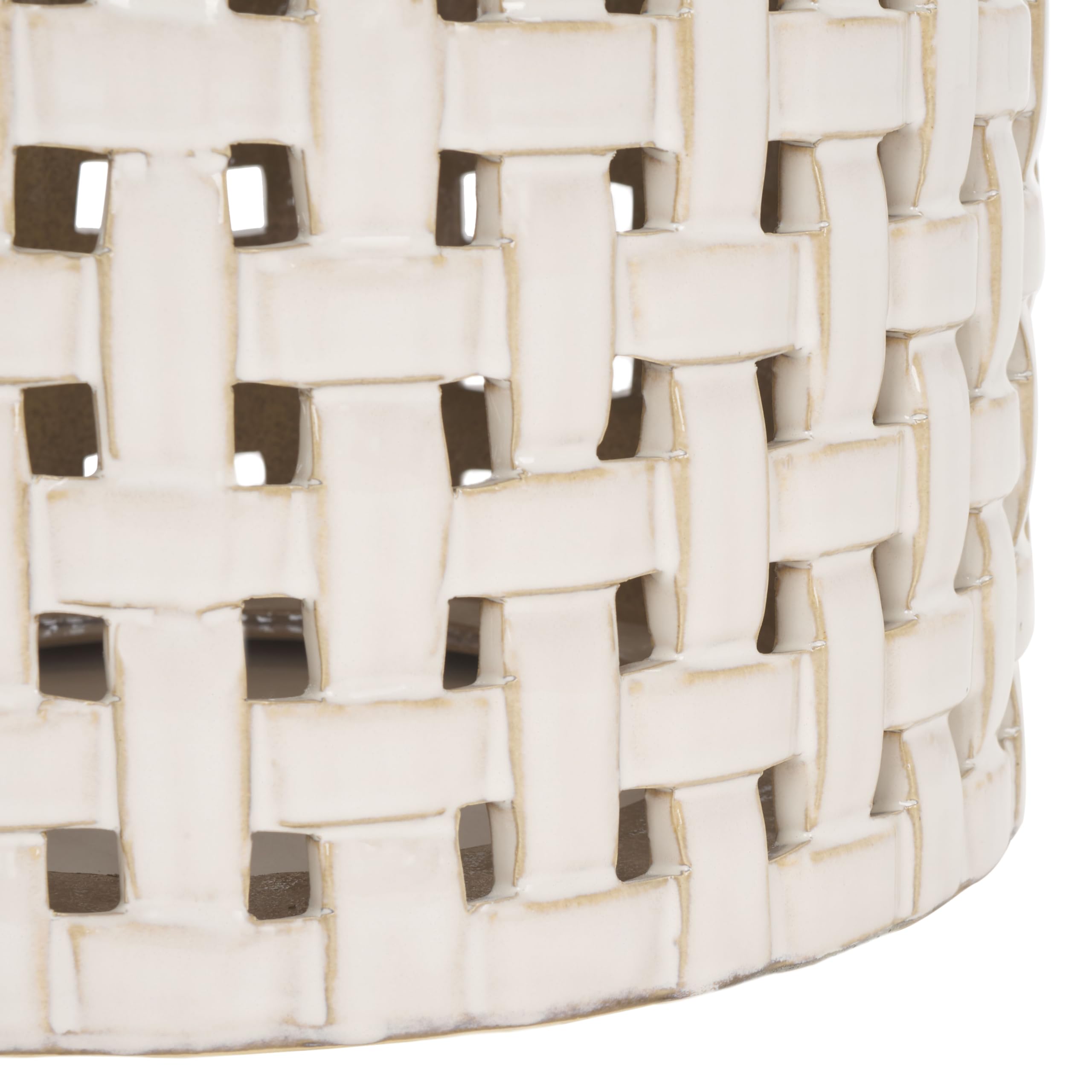 SAFAVIEH Sayre 18-inch Ceramic Garden Stool - Cream Decorative Accent Table for Indoor & Outdoor Use - Perfect for Living Room, Bathroom, Patio, Side Table & Plant Stand - Ready to Use Fully Assembled Home Decor