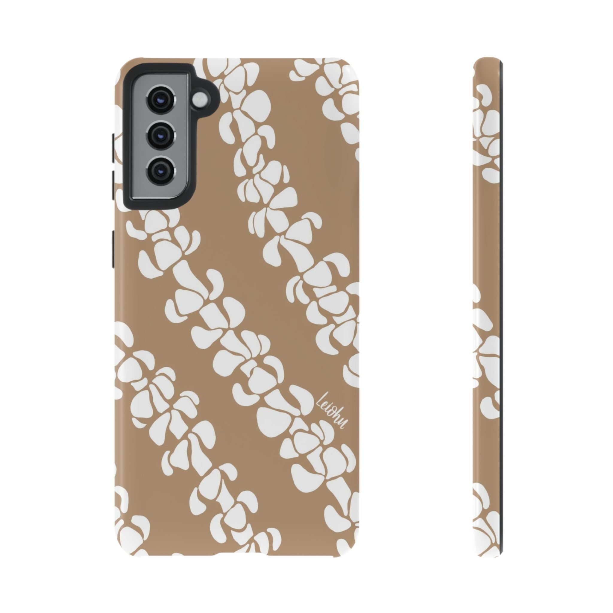 Premium Puakenikeni Tan Leather Case for Samsung Galaxy - Durable Protection with Stylish Design for Everyday Use