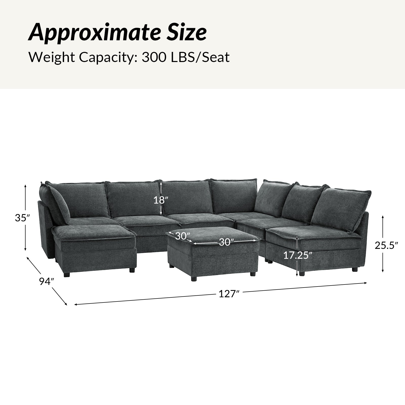 Harmetrix 8-Seater Soft Sectional Sofa with Storage | Modern L-Shaped Couch for Living Room | Comfortable & Spacious for Family Gatherings & Movie Nights