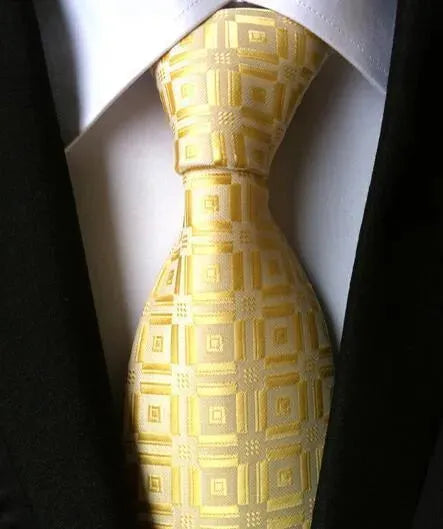 Plaid Striped Silk Men's Necktie - Elegant Formal Tie for Business, Weddings & Special Occasions