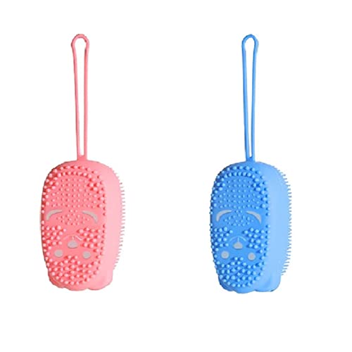 Neekshaa Silicone Bubble Bath Brush - Ultra Soft Exfoliating Body Scrubber for Shower, Spa & Massage - Gentle Skin Cleansing for Men & Women - Pack of 2 (Multicolor) - Perfect for Relaxation, Dry Brushing & Improved Circulation