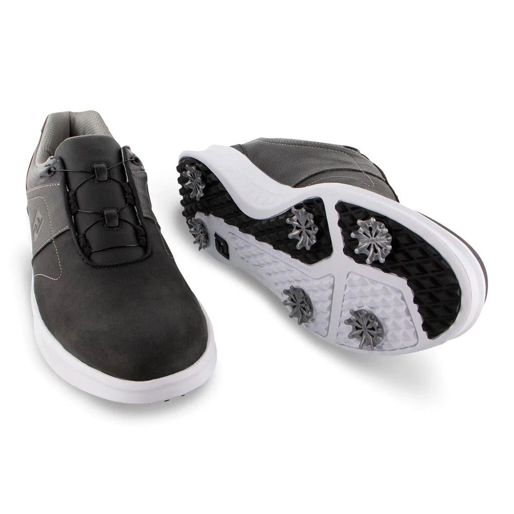 FootJoy Contour Series BOA Black Men's Golf Shoes - Comfortable & Waterproof Spiked Golf Shoes for Men - Perfect for Golf Course & Outdoor Sports