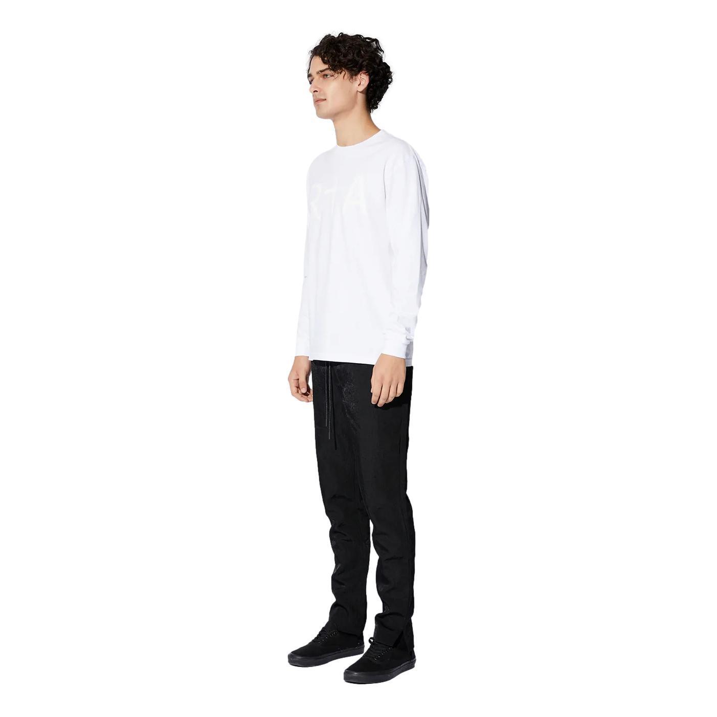 RTA Lawrence White Long Sleeve T-Shirt for Men | Premium Cotton Crewneck Casual Shirt | Perfect for Everyday Wear, Office & Weekend Outfits