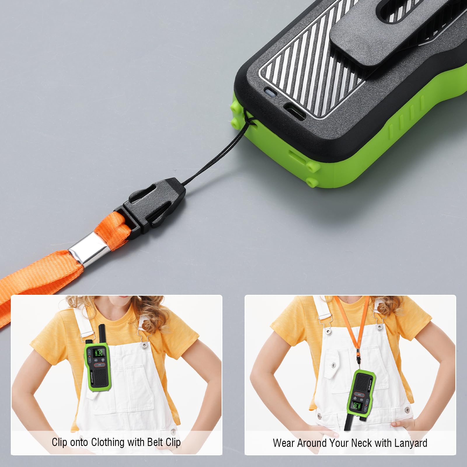 BAOFENG GT-18 Long Range Walkie Talkies for Adults & Kids - License Free Rechargeable FRS Two Way Radios with 1500mAh Battery, 22 Channels & NOAA Weather Scan - Ideal for Camping, Hiking, Family Outdoors & Emergency Communication (3 Pack - Yellow, Green, Blue)