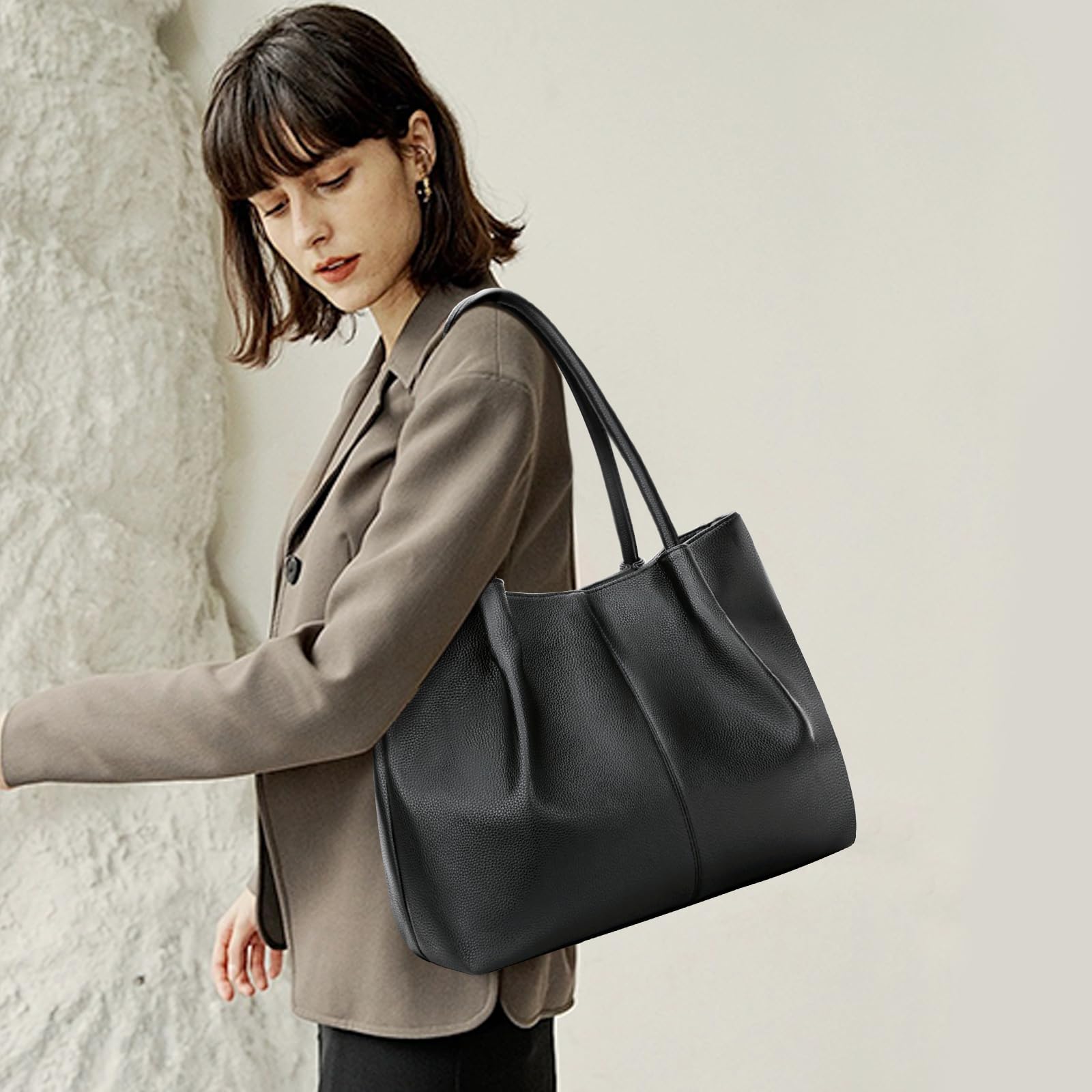 Stylish KKXIU Vegan Leather Tote Bag for Women - Large Capacity Shoulder Purse, Perfect for Work, Travel & Shopping | Durable & Spacious Handbag