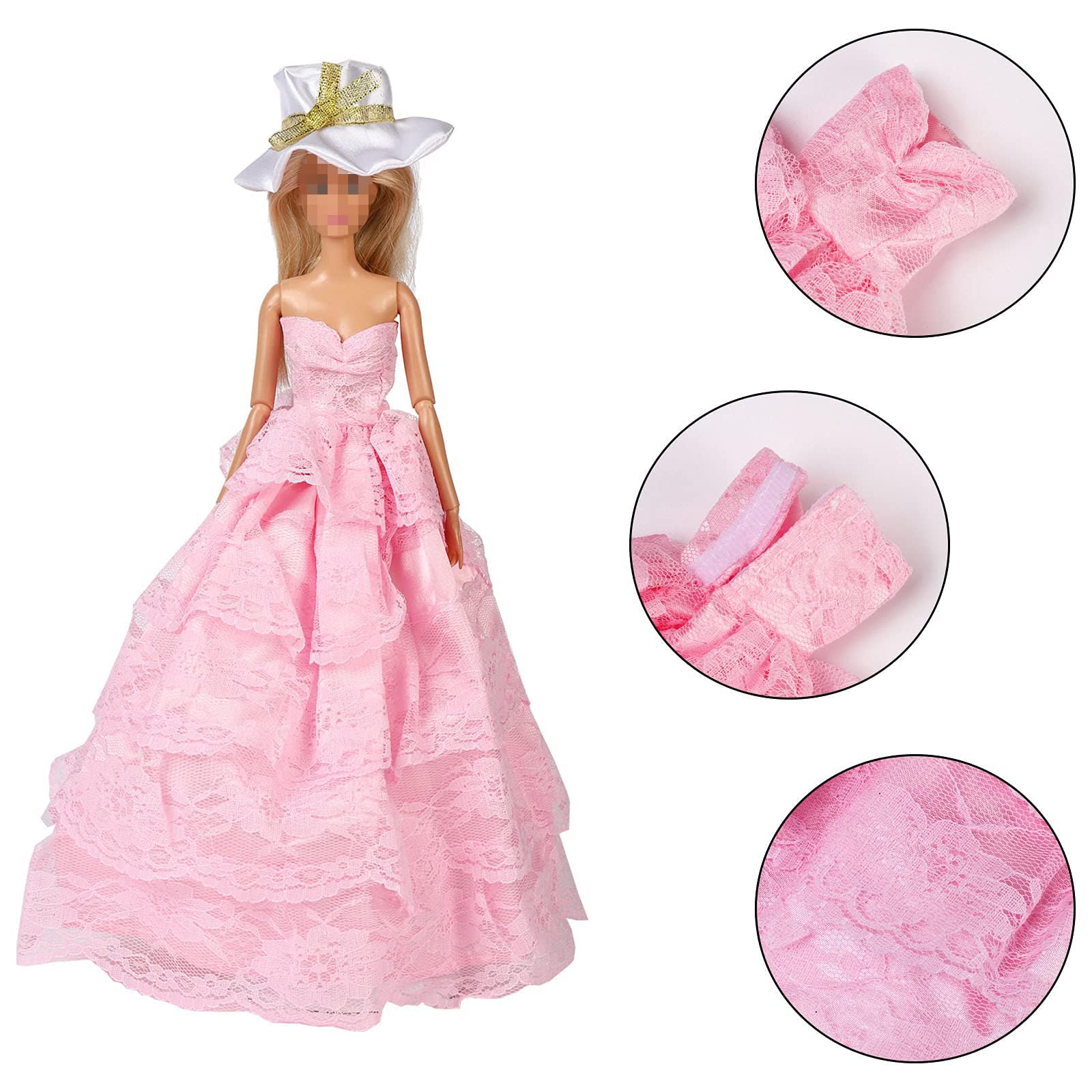 SOTOGO 11.5 Inch Fashion Doll Wardrobe Set - 11 Outfits Including Dresses, Tops, Pants, Party Gowns & Wedding Dress with Accessories for Girls | Perfect for Role Play, Birthday Gifts & Collectors