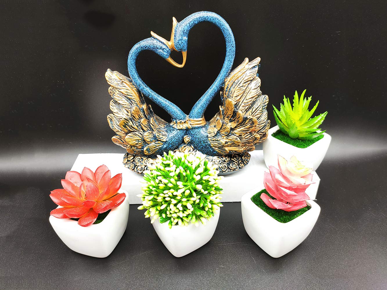 12PCS Realistic Artificial Succulent Plants in White Square Planters - Mini Faux Succulent Arrangement for Home Office Desk Decor, Wedding Centerpieces, and Shelf Display