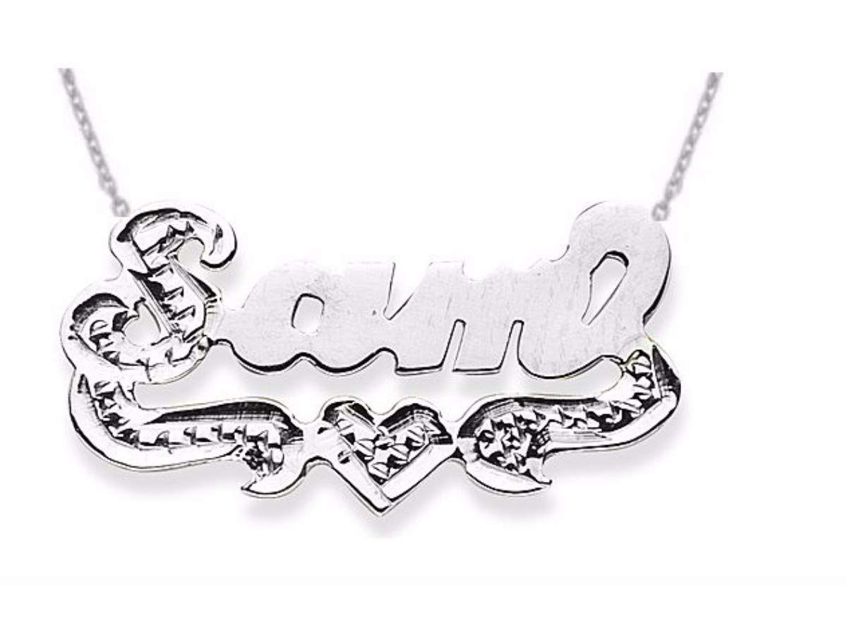 RYLOS Personalized Nameplate Necklace for Women & Men - Gold Plated or Sterling Silver, Diamond-Look High Polish - Perfect for Gifts, Anniversaries & Special Occasions