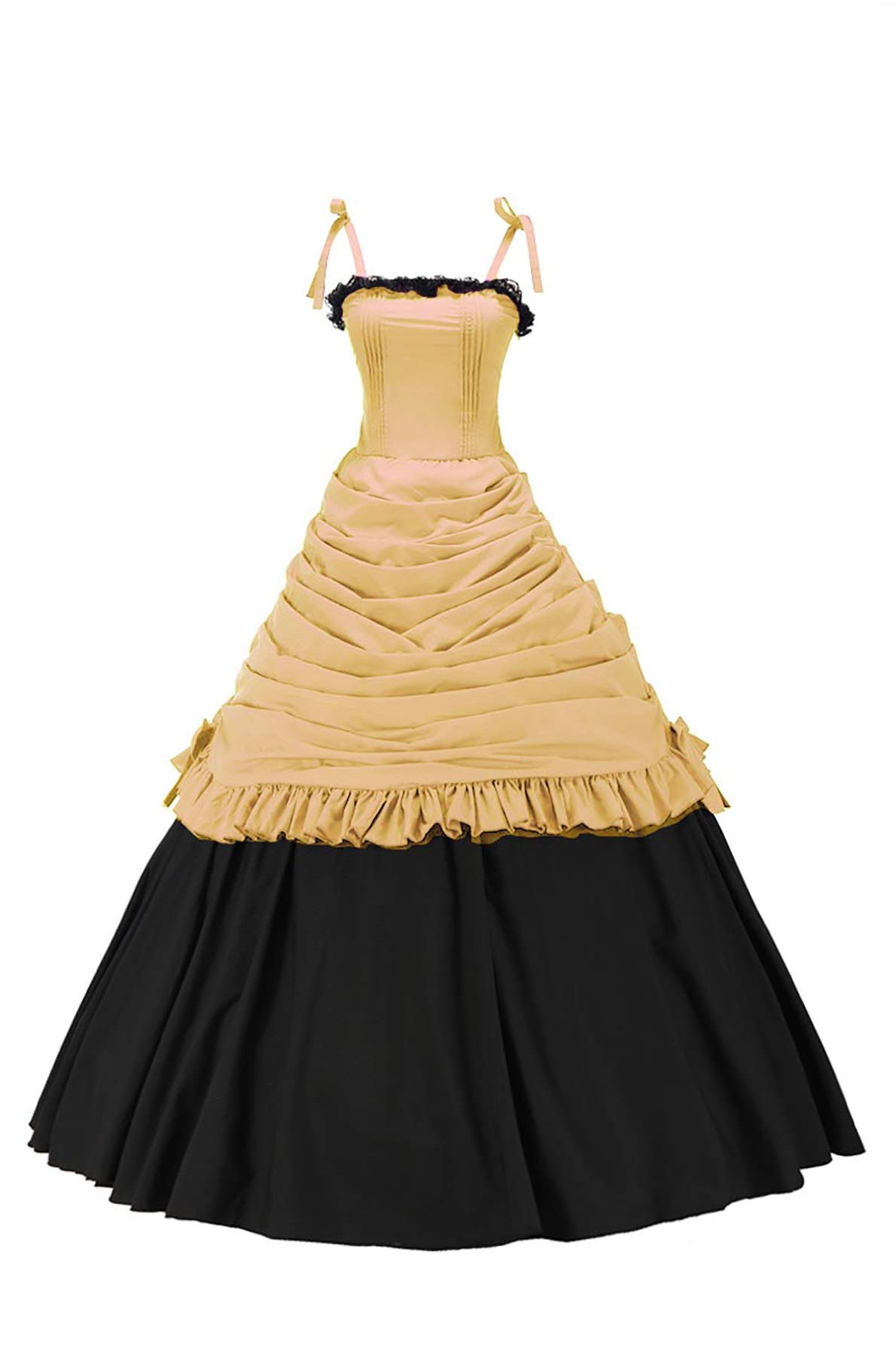 Vintage Sweet Southern Belle Civil War Lace Ball Gown Prom Jumper Skirt Dress - Perfect for Historical Reenactments, Themed Parties & Formal Events