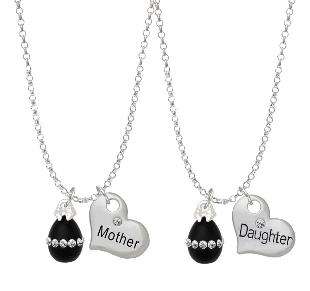 Delight Jewelry Easter Egg Crystal Band Mother Daughter Heart Necklace Set - 2 Pcs (19