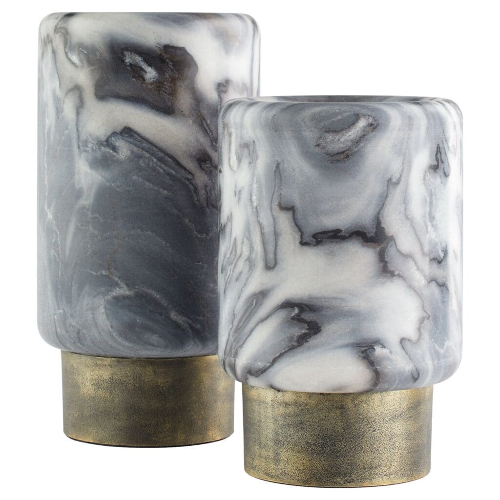 Cyan Design 11649 Roma Vase - Antique Brass & Grey Marble Small Decorative Vase for Home Decor, Wedding Centerpiece, Tabletop Display