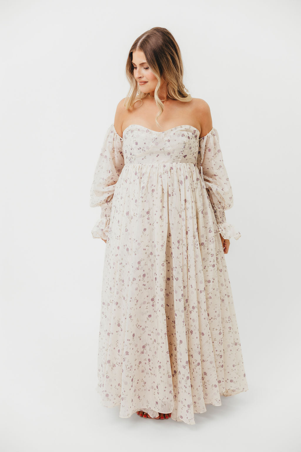 Dear Lily Floral Maxi Dress in Lilac - Maternity & Bump Friendly Women's Summer Dress for Beach, Wedding & Special Occasions