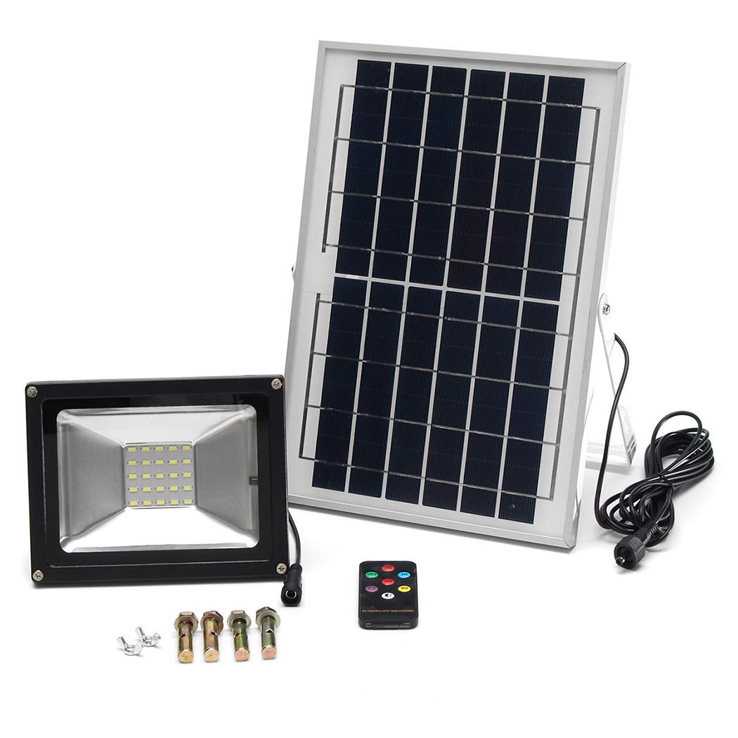 UWY Super Bright LED Solar Flood Light with Remote Control, Intelligent Timing & Dimming - Waterproof Outdoor Solar Wall Light for Garden, Garage, Pond, Terrace, Loft - Perfect for Landscape Lighting, Pathway Illumination, and Security Lighting
