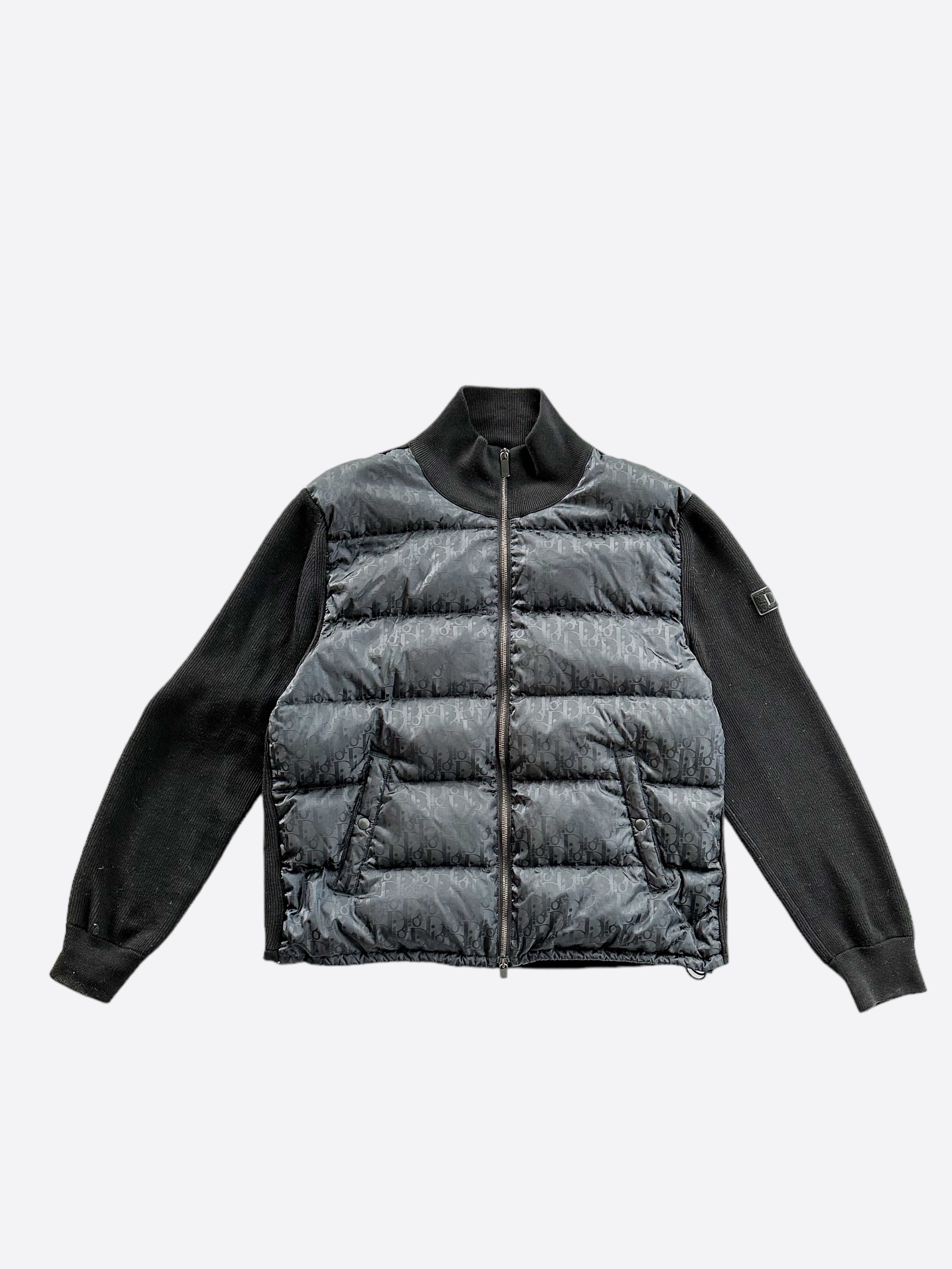 Dior Black Oblique Knit Puffer Jacket - Women's Luxury Winter Coat for Fashion & Outdoor Activities
