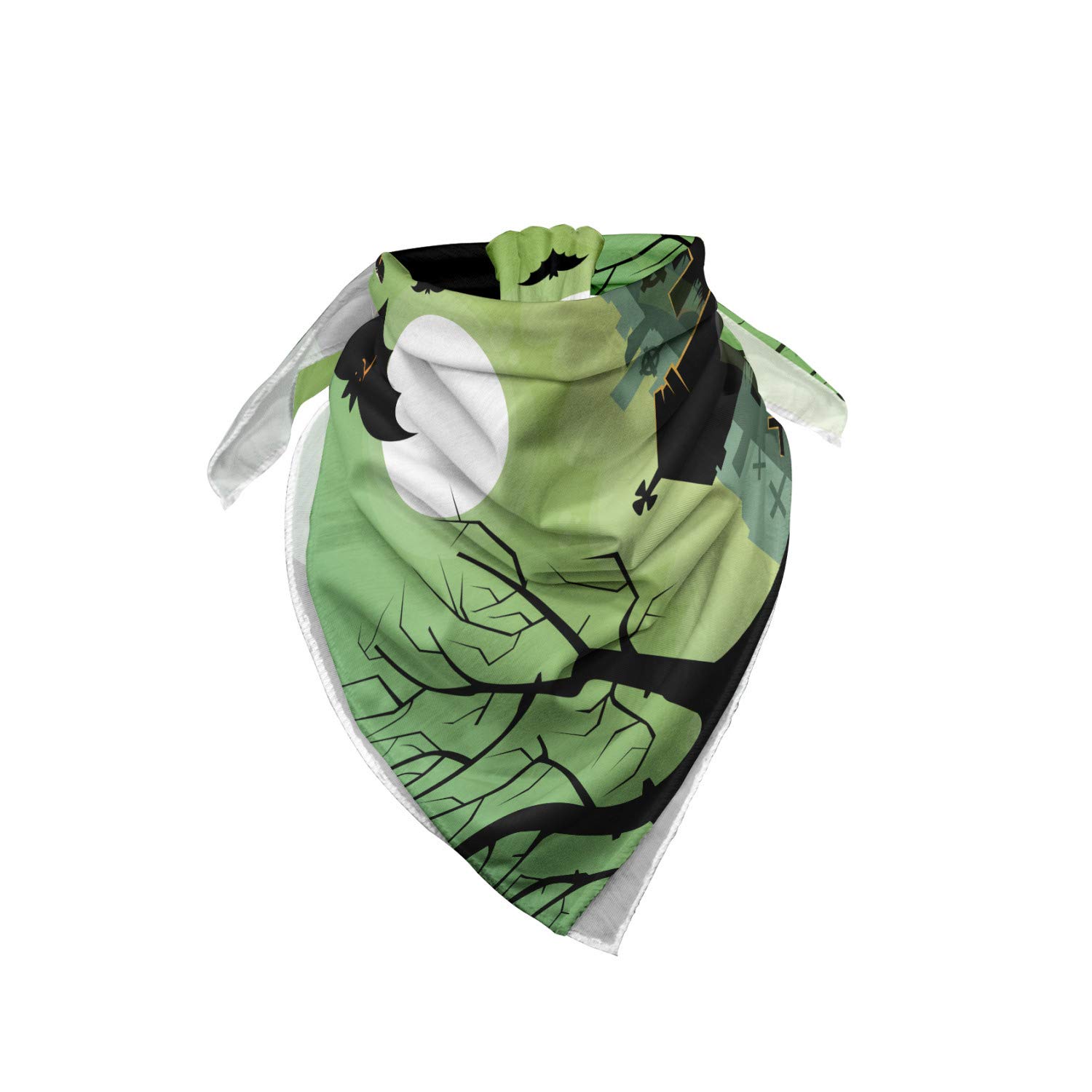 Ambesonne Halloween Bandana - Zombie Hand in Cemetery Print, Unisex Head & Neck Scarf for Costumes, Cosplay & Outdoor Activities