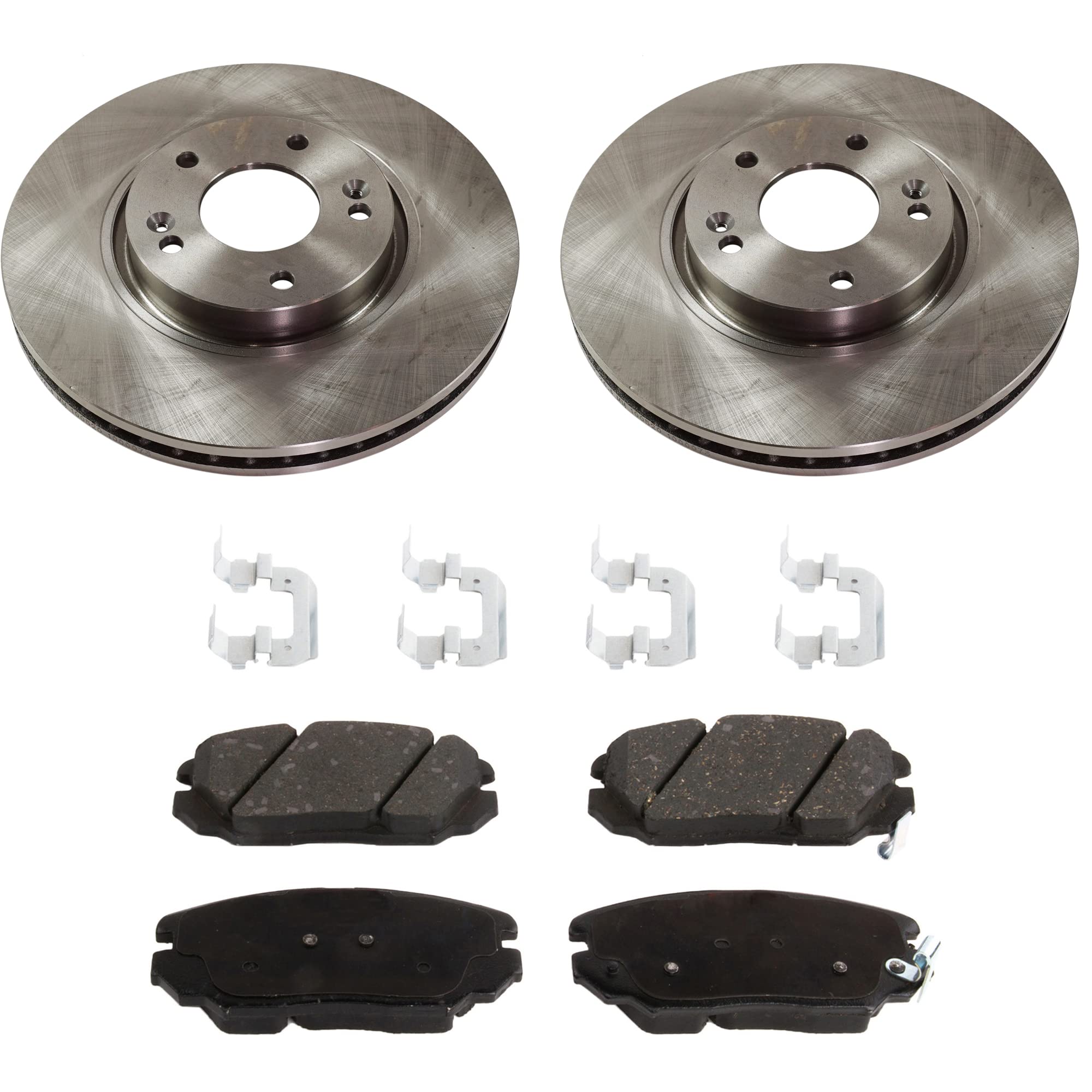 High-Quality Front Brake Disc and Pad Kit - 2-Wheel Set for 2006-2010 Hyundai Sonata | Ceramic Brake Pads, 5-Lug Design, Durable Cast Iron | Perfect for Daily Commuting, City Driving & Highway Safety