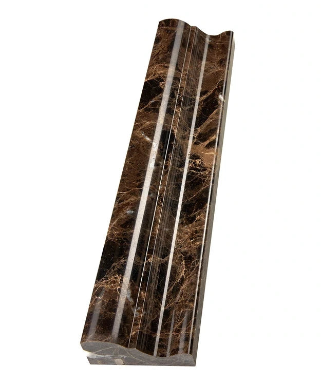 Emperador Dark Marble Crown Molding - Premium Decorative Wall Trim for Home & Office Interior Design | Perfect for Living Rooms, Bedrooms & Ceiling Accents