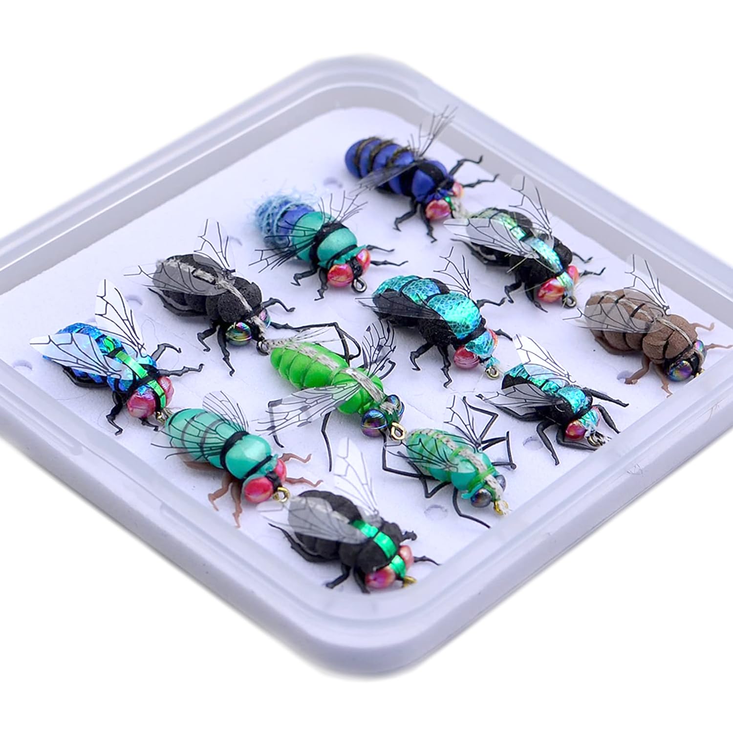 Premium Fly Fishing Flies Kit with Fly Box - Assorted Nymphs, Dry Flies, Wet Flies & Streamers - Realistic Hand-Tied Flies for Trout, Bass & Salmon - Perfect for Freshwater & Saltwater Fishing Adventures