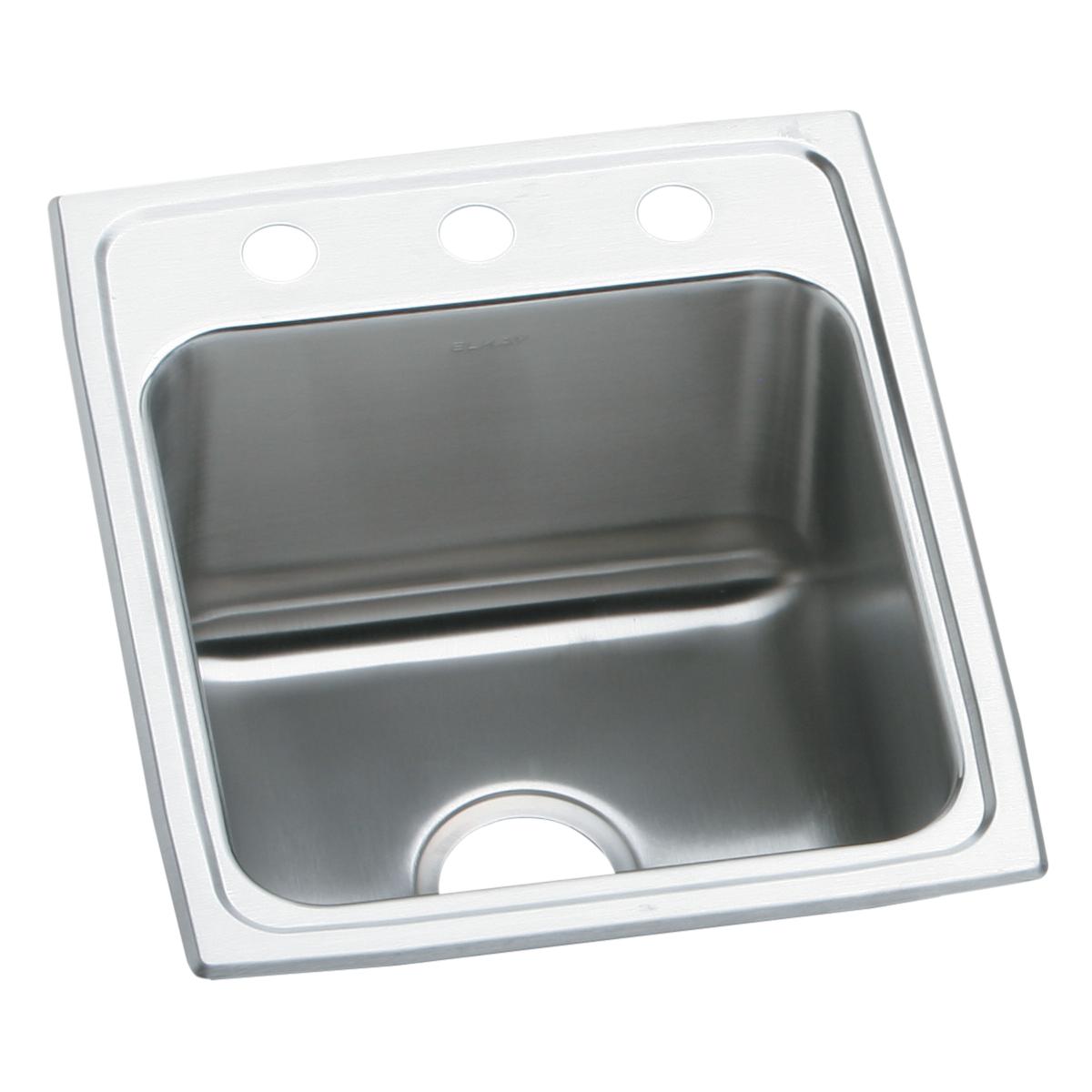 Elkay Lustertone Classic Stainless Steel Single Bowl Drop-In Kitchen Sink 17