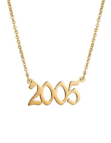 Year Necklace Gold-2005