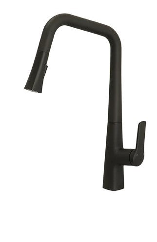 GRANI Pull Down Dual Spray Kitchen Faucet with High Arc Spout - Modern Matte Black Stainless Steel Sink Faucet for Easy Dishwashing & Food Prep (Perfect for Farmhouse, RV & Small Kitchen)
