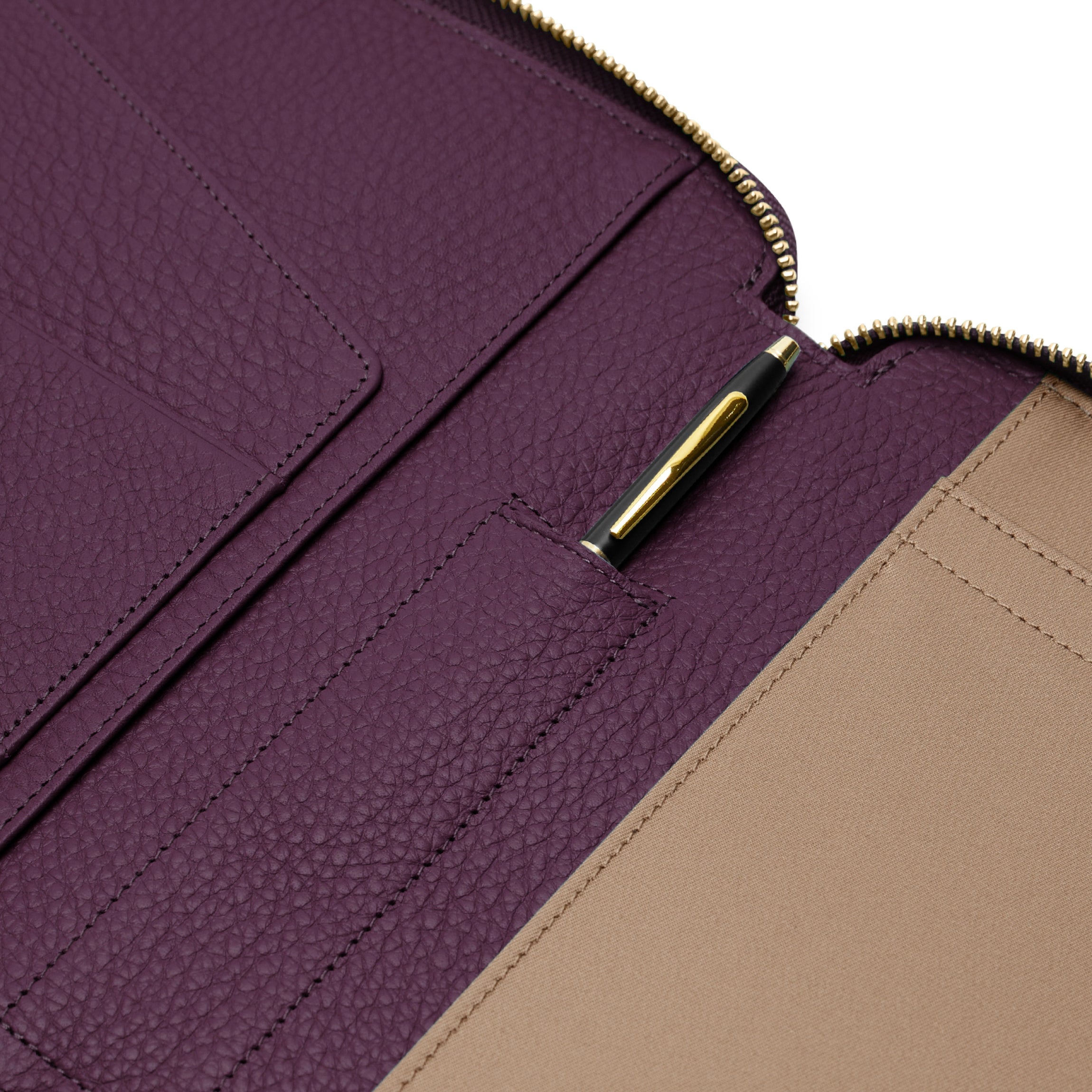 B5 Composition Notebook with Zipper - Deep Plum Color, College Ruled Paper for School, Office & Travel, Spiral Bound Journal for Note Taking & Writing