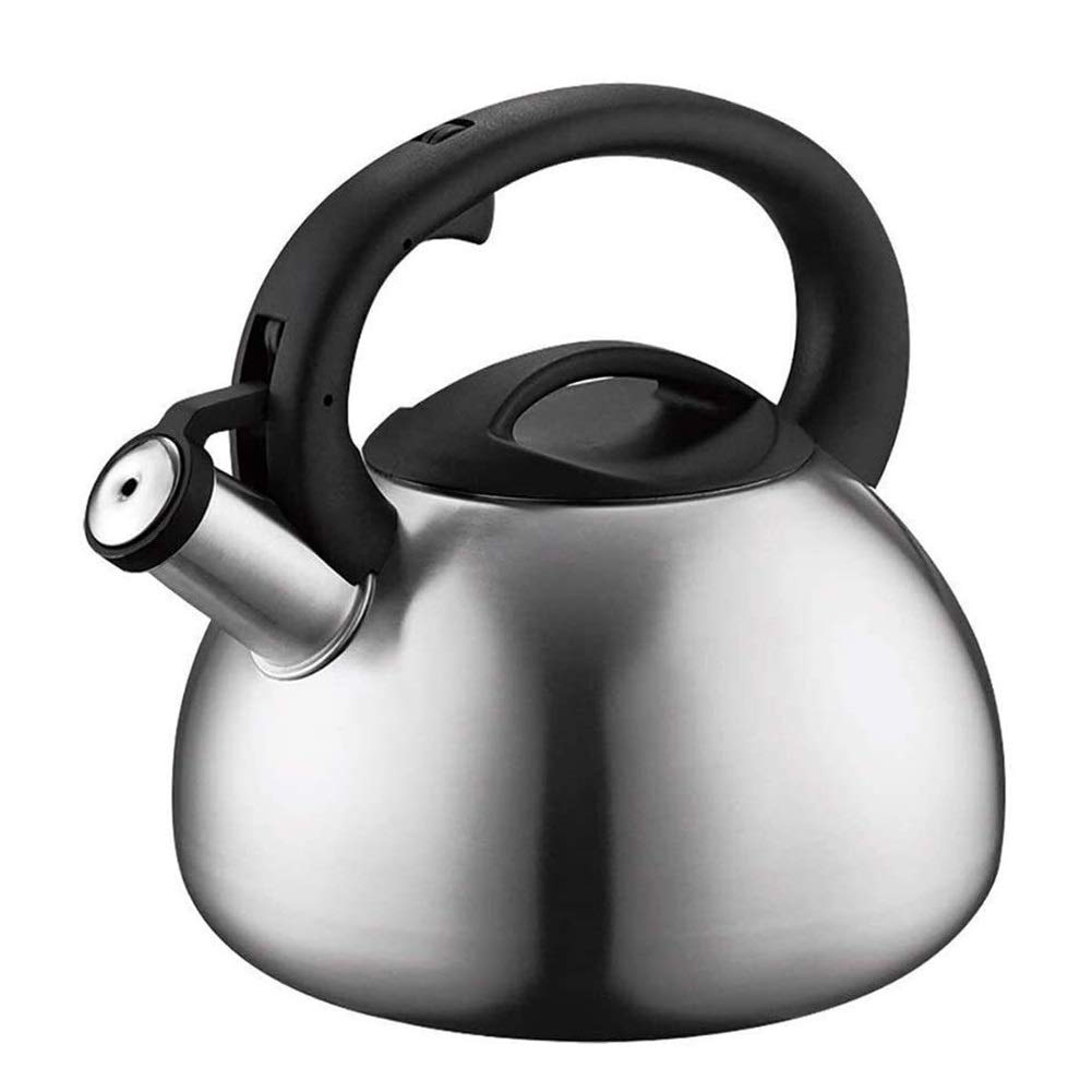 2.5L Stainless Steel Whistling Tea Kettle - 304 Grade Stovetop Kettle for Gas & Electric Stoves - Large Capacity Automatic Whistle Kettle for Perfect Tea Brewing - Ideal for Home, Office & Camping Use