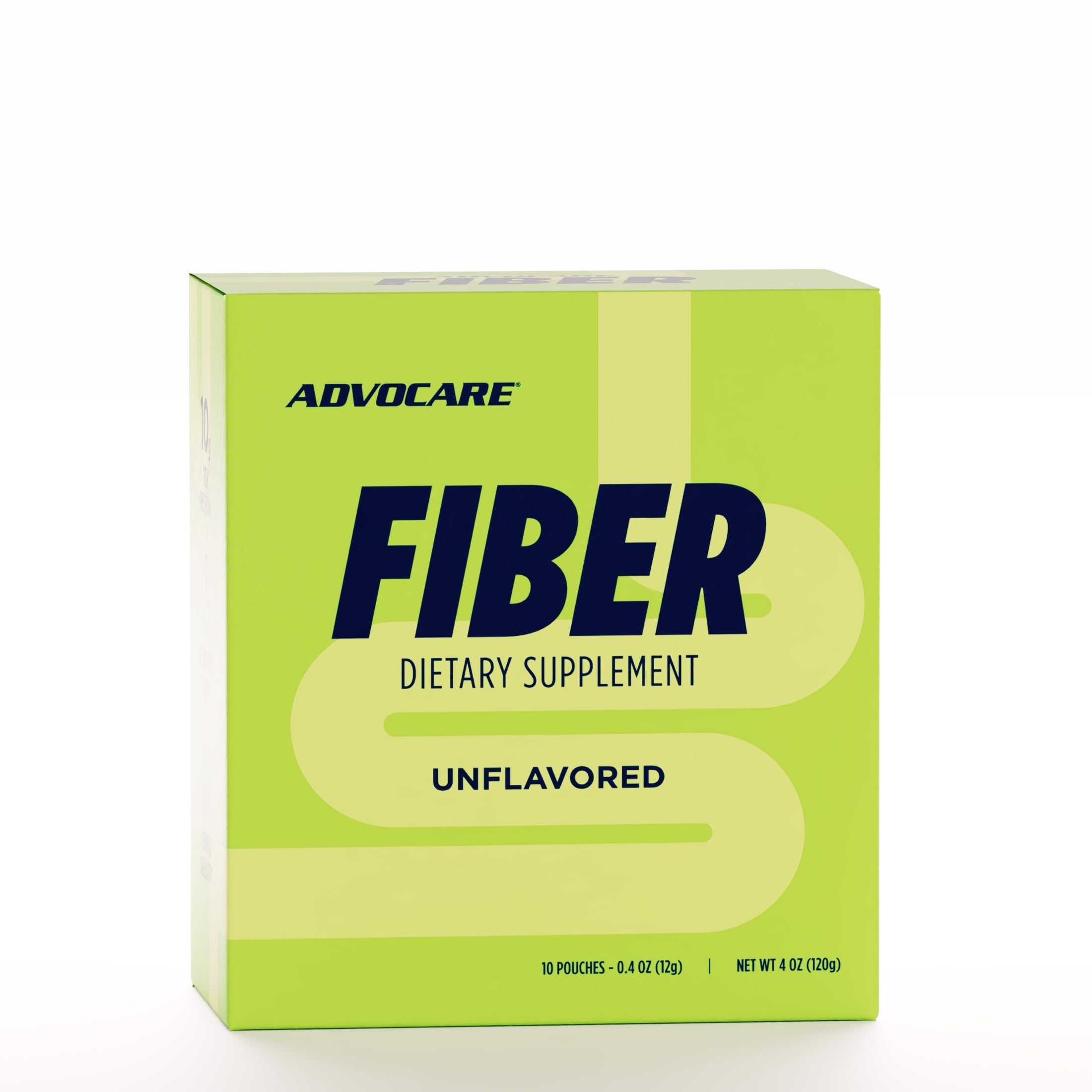 AdvoCare Fiber Dietary Supplement Powder - Soluble & Insoluble Fiber Blend with Psyllium Seed & Corn - Supports Digestive Health - Unflavored - 10 Single-Serve Pouches - Ideal for Smoothies, Shakes & Daily Wellness Routine
