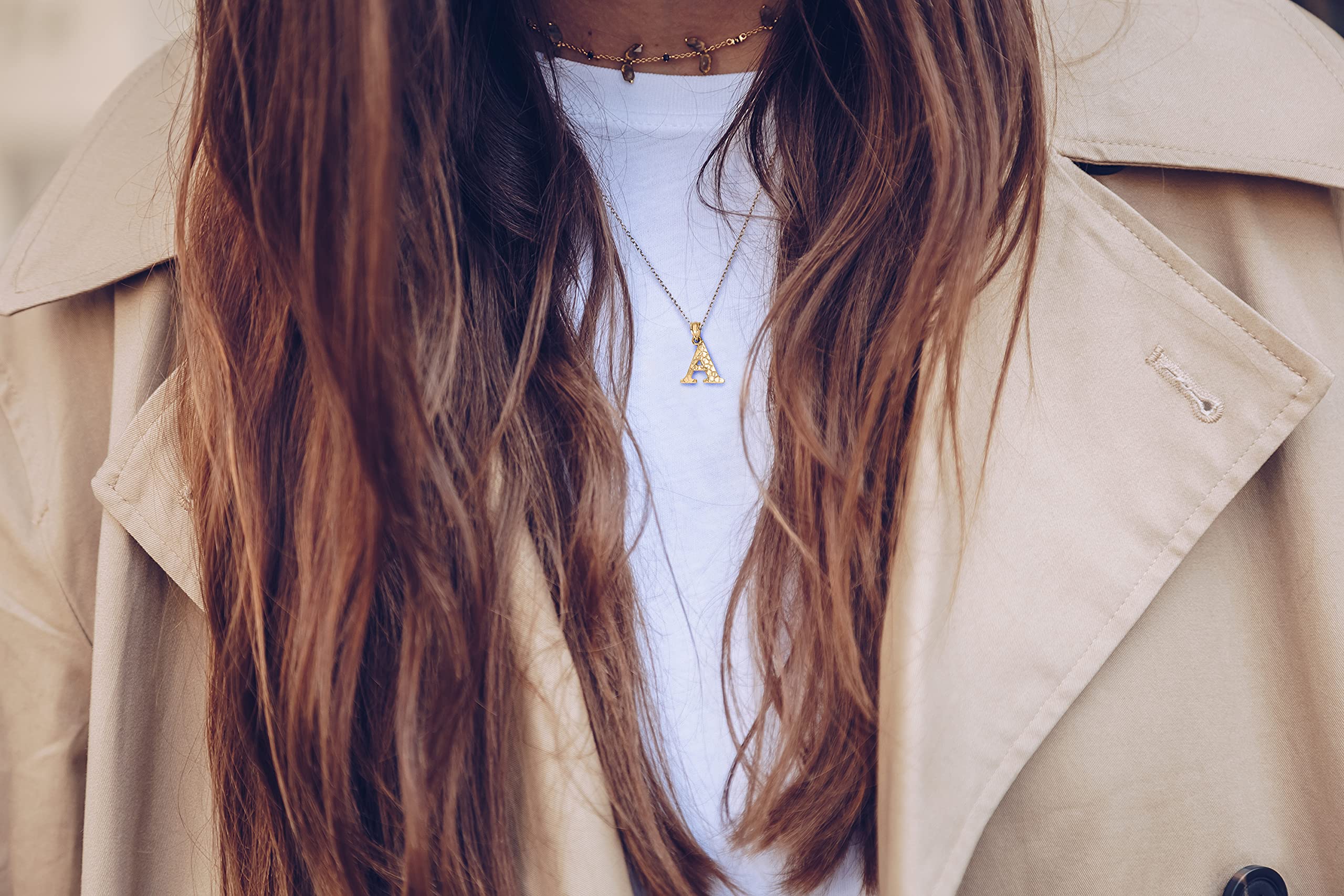 10K Solid Gold Initial Pendant - Personalized Letter Jewelry Gift for Her | Birthday, Anniversary, Valentine's Day