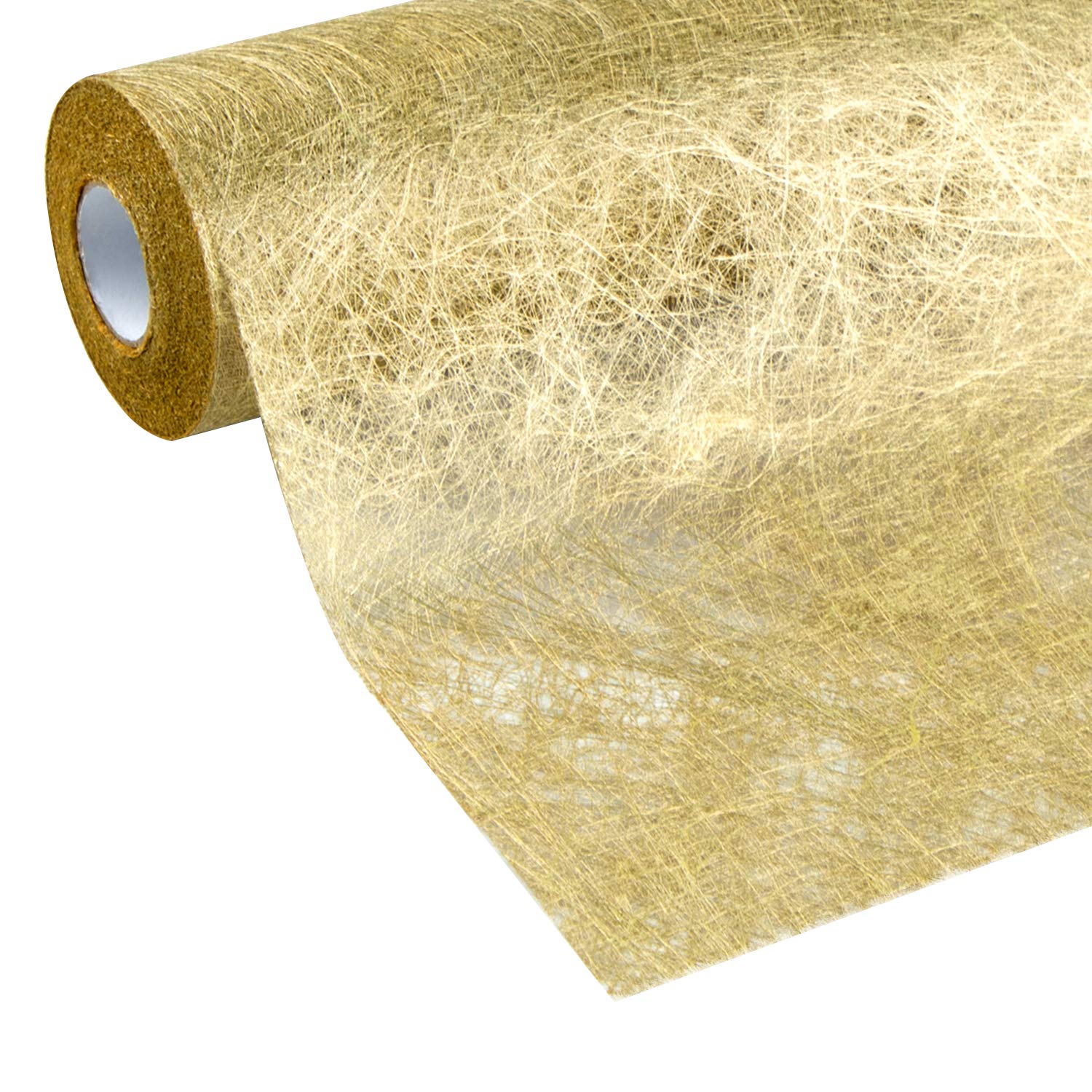 WELTRXE Gold Glitter Metallic Table Runner - 12 Inch x 16 Ft Non-Woven Fabric Dining Table Decor for Wedding, Valentine's Day, Party, Birthday, Baby Shower & Christmas - Elegant Holiday and Special Occasion Table Setting