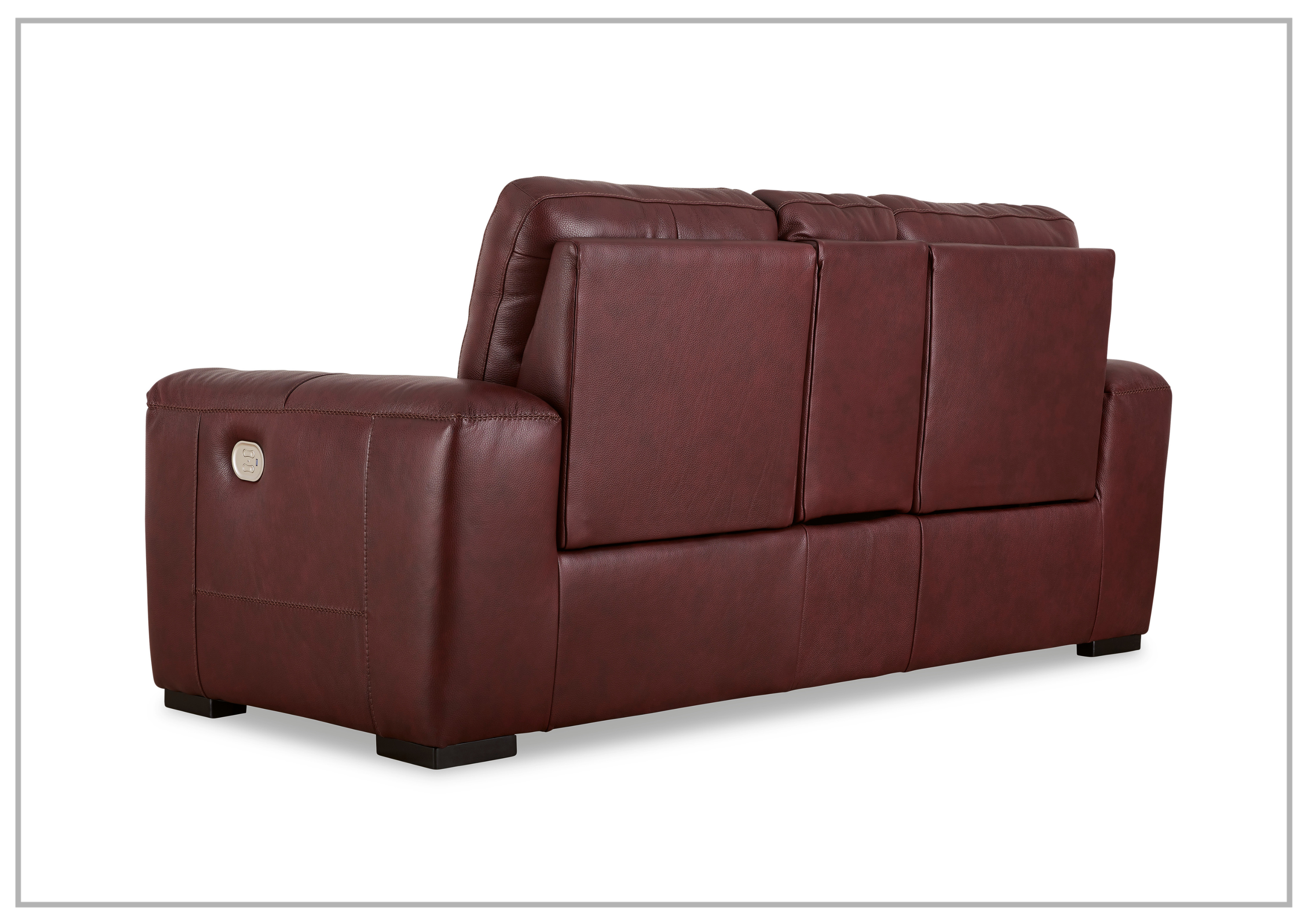 Adriano Dual Power Leather Reclining Loveseat with Console - Modern PU Leather Sofa with USB Charging & Cup Holders - Perfect for Living Room, Home Theater & Small Spaces