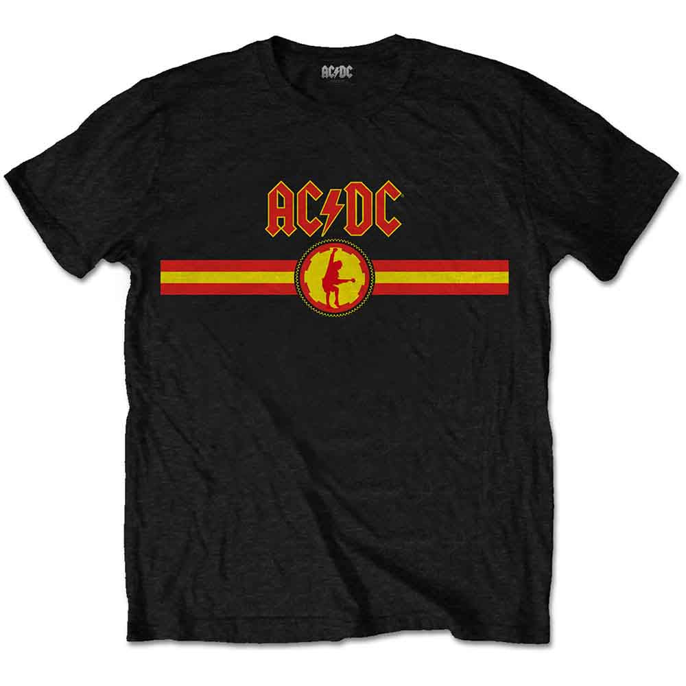 AC/DC Band Logo & Stripe Graphic T-Shirt | Vintage Rock Music Tee for Men & Women | Perfect for Concerts, Parties & Casual Wear
