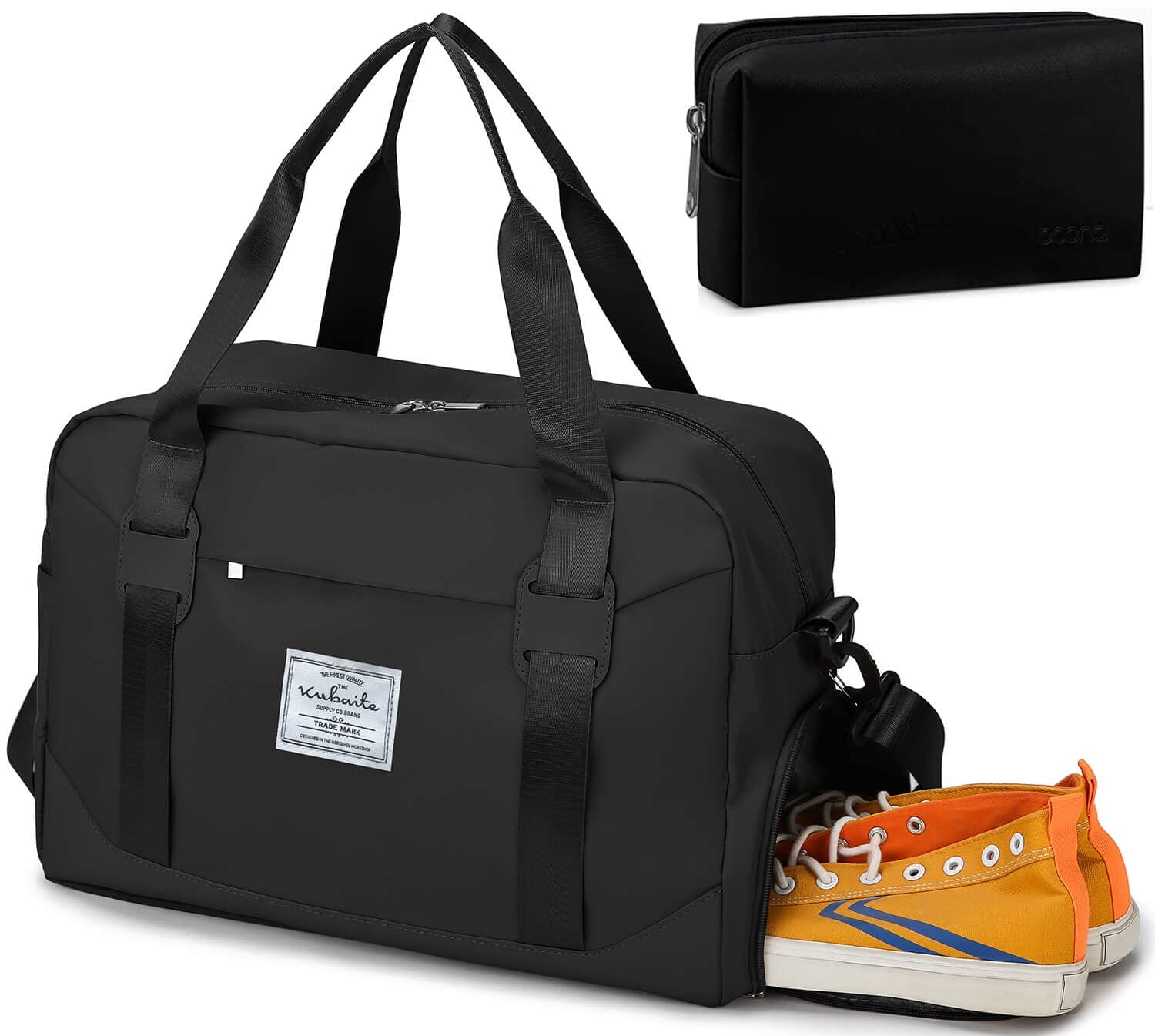 MACL Large Gym Bag with Separate Shoe Compartment & Toiletry Pouch - Waterproof Wet Pocket Travel Duffle Bag - Spacious Weekender Overnight Bag with Adjustable Shoulder Strap - Unisex Carry-On Luggage for Men & Women - Perfect for Workouts, Travel, Sports & Weekend Getaways