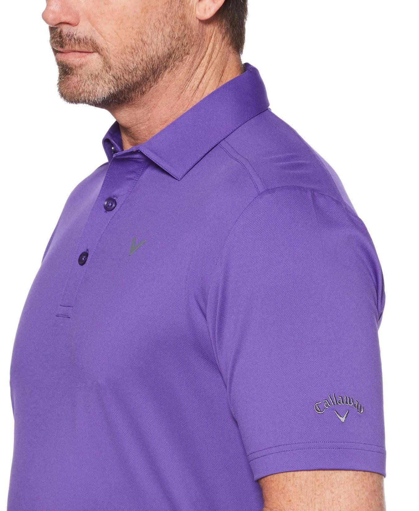 Men's Cooling Micro Hex Polo Shirt with Chevron Design - Breathable & Moisture-Wicking for Golf, Tennis & Summer Outdoor Activities