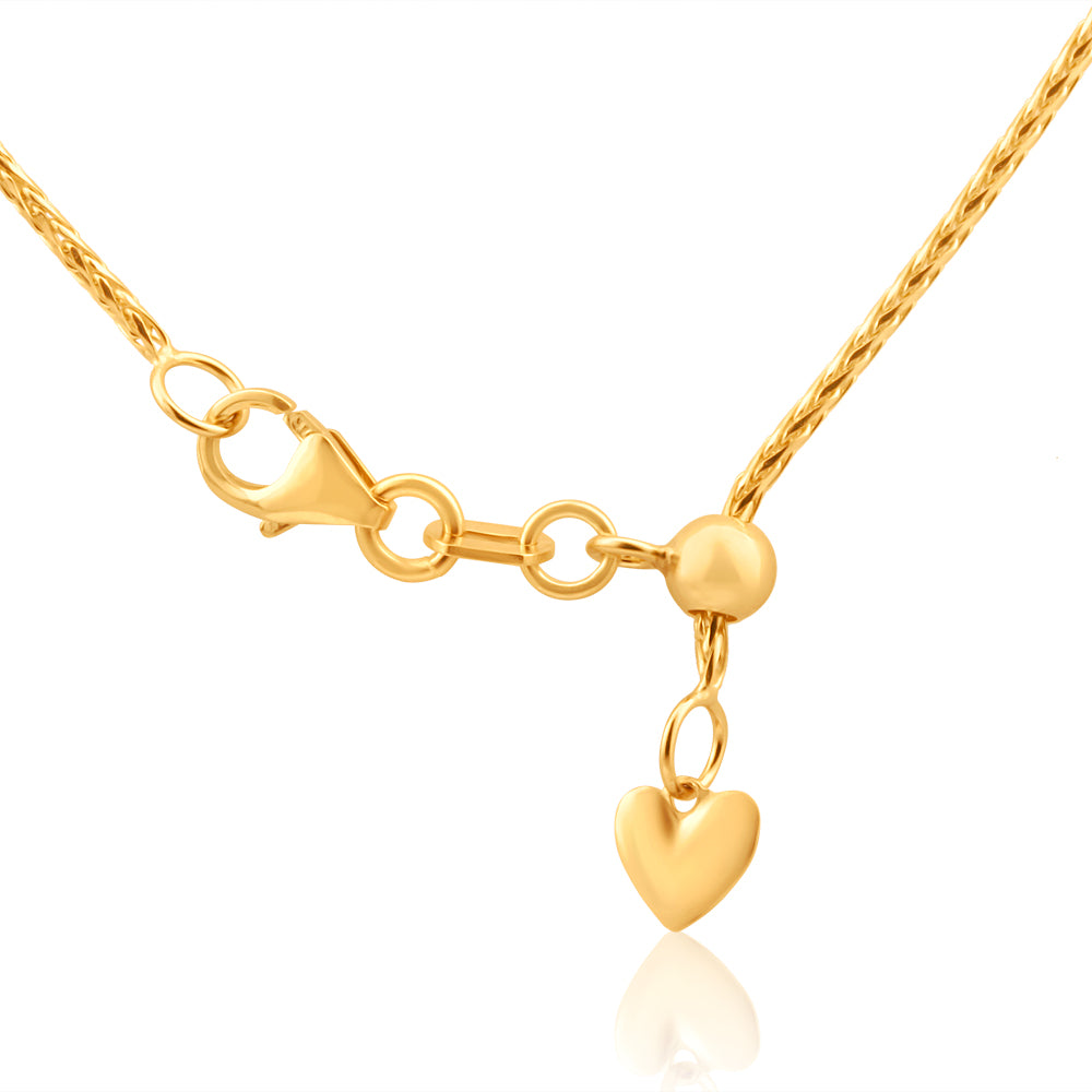 9ct Yellow Gold 50cm Wheat Chain Necklace 30 Gauge with Extender - Elegant Jewelry for Women, Perfect for Everyday Wear, Gifts & Special Occasions