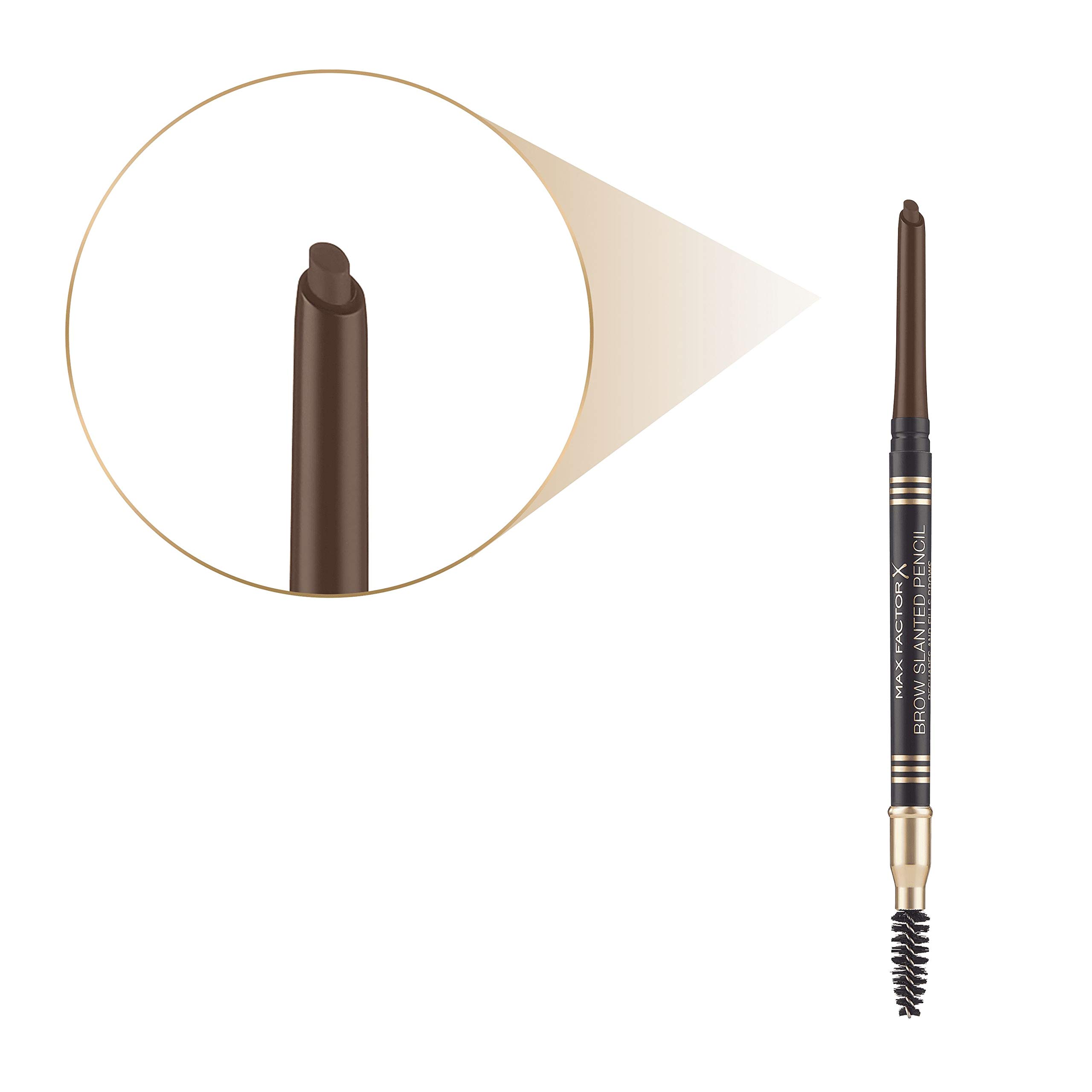 MAX FACTOR Brow Slanted Pencil - Chocolate 004 (5g) | Waterproof Eyebrow Pencil for Natural Looking Brows | Perfect for Everyday Makeup & Professional Use
