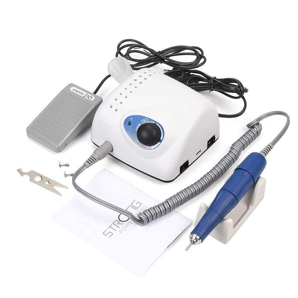Professional 210 105L 65W 35000RPM Electric Nail Drill Machine - High Speed Manicure Pedicure Handpiece with Nail File Bits - Perfect for Salon, Home Use & Nail Art Enthusiasts