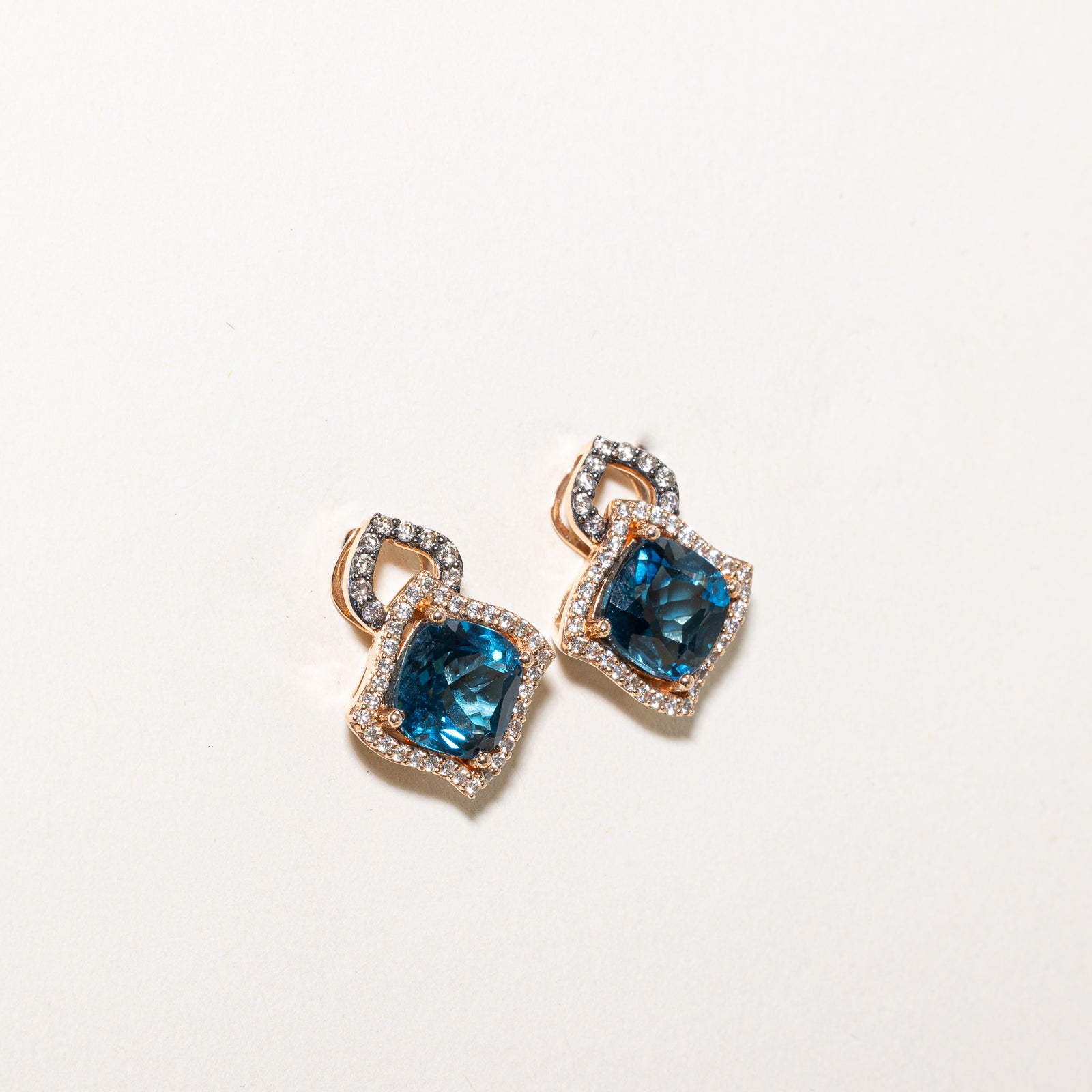Le Vian Deep Sea Blue Topaz & Diamond Stud Earrings - 4.50ctw Total, 0.50ctw Diamonds | Elegant Jewelry for Women, Perfect Gift for Anniversary, Birthday & Special Occasions