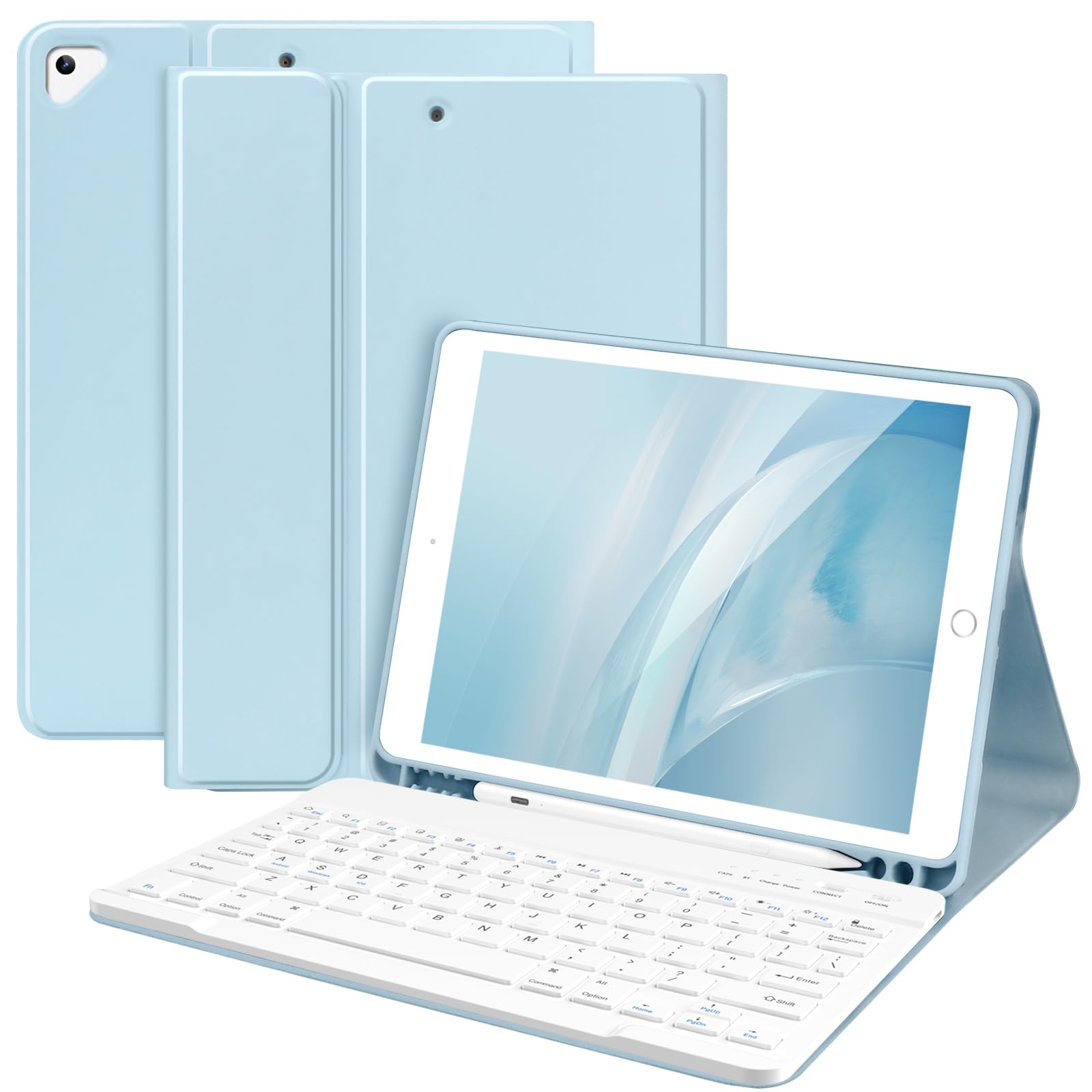 Premium Bluetooth Keyboard Case for iPad 9th/8th/7th Gen, iPad Air 3 & iPad Pro 10.5