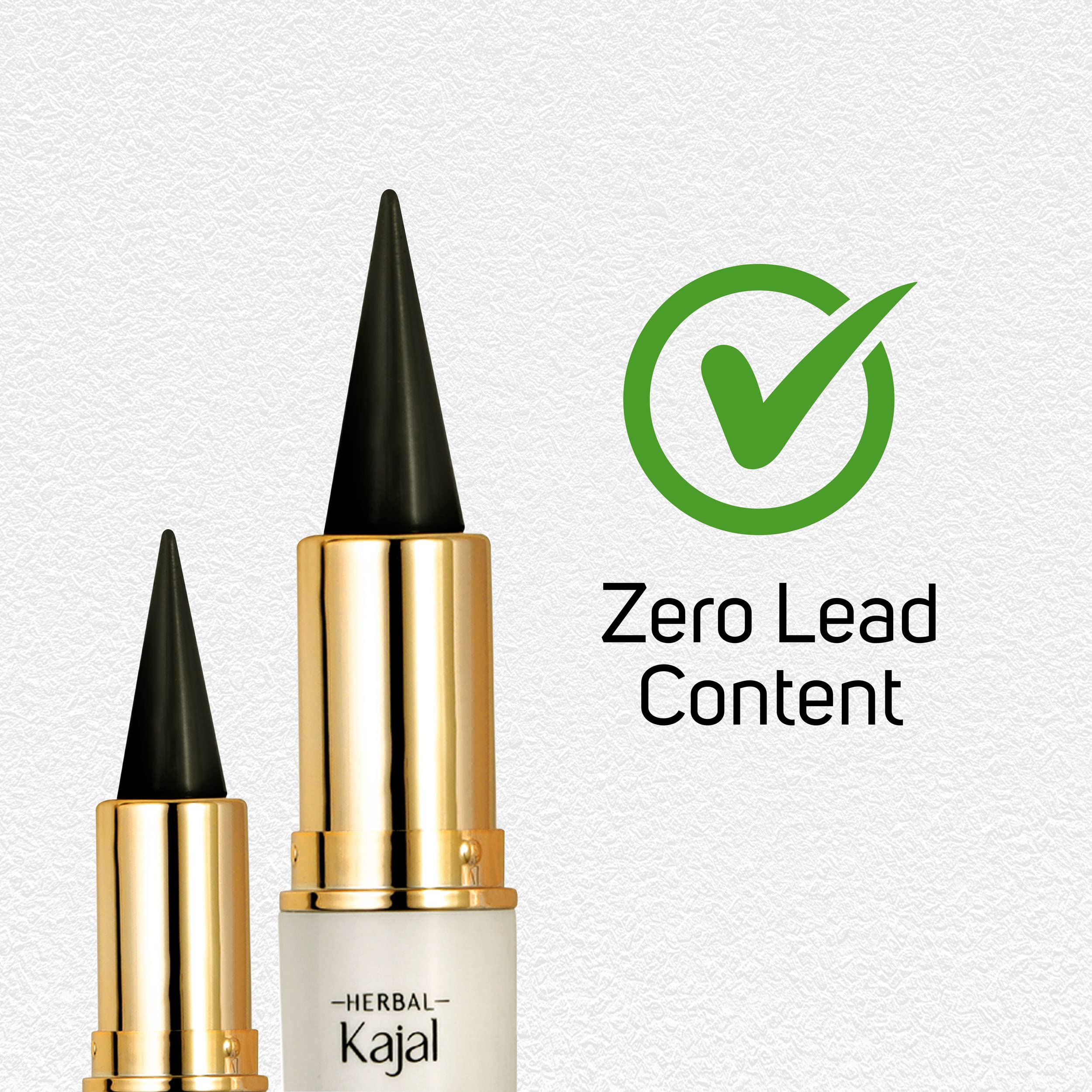 Farmherbs 100% Natural Herbal Kajal Stick for Adults - Lead-Free, Chemical-Free, Smudgeproof Black Eyeliner | Made with Olive Wax | Safe for Sensitive Eyes | Perfect for Daily Makeup & Special Occasions