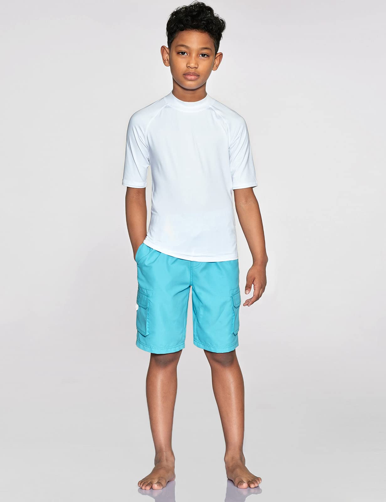 TSLA UPF 50+ Kids Sun Protection Rash Guard Shirt - Short Sleeve UV Swim Top for Boys & Girls - Lightweight Quick-Dry Surf & Swimwear for Beach, Pool & Water Sports