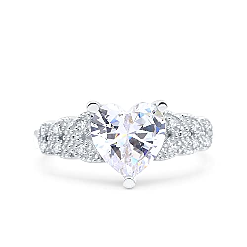 14K White Gold Simulated Cubic Zirconia