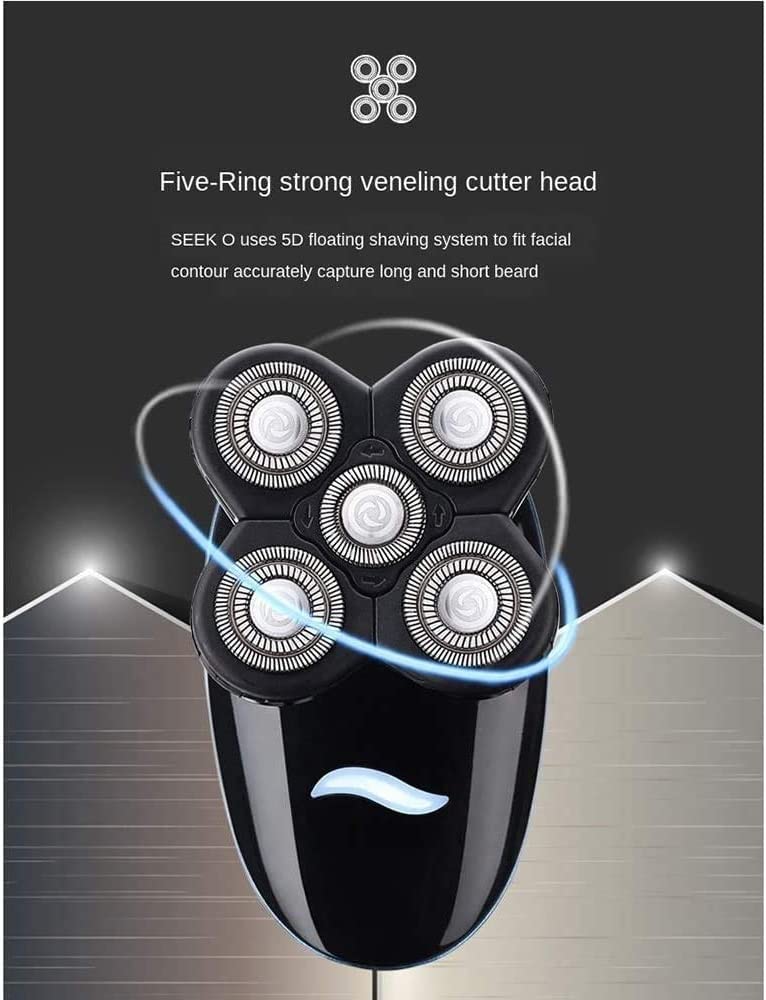 5D Electric Razor for Men - Rechargeable Cordless Wet/Dry Shaver with Nose & Ear Trimmer, Clippers & Facial Cleansing - Waterproof Grooming Kit for Travel, Home & Gym Use
