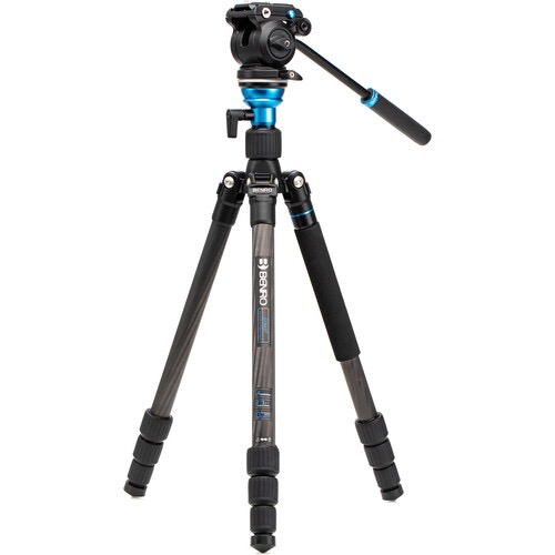 Benro Aero 2 PRO Carbon Fiber Travel Tripod with Twist Locks - Lightweight & Compact Video Tripod for Travel Vlogging, Photography, and Outdoor Adventures
