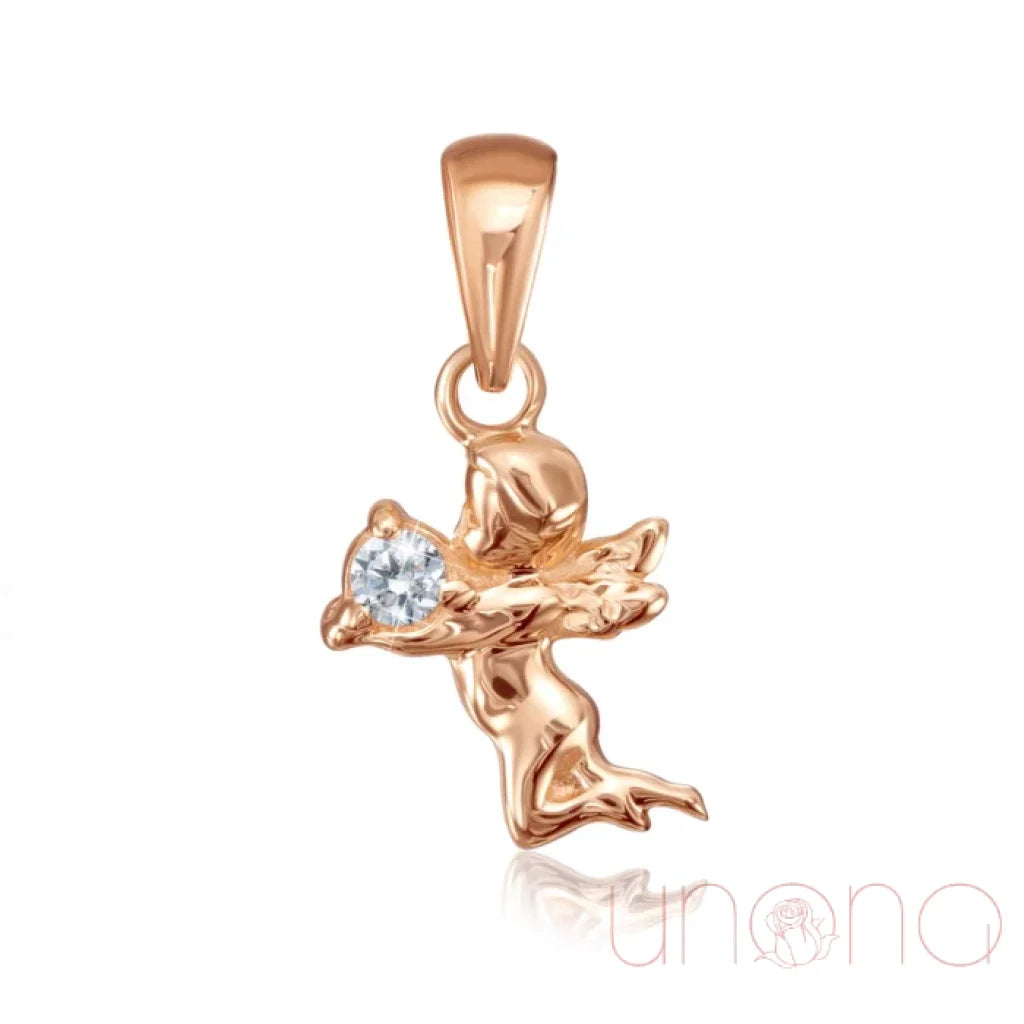 Sweet Angel Golden Pendant Necklace - 18K Gold Plated Elegant Jewelry Gift for Women - Perfect for Valentine's Day, Anniversary & Special Occasions