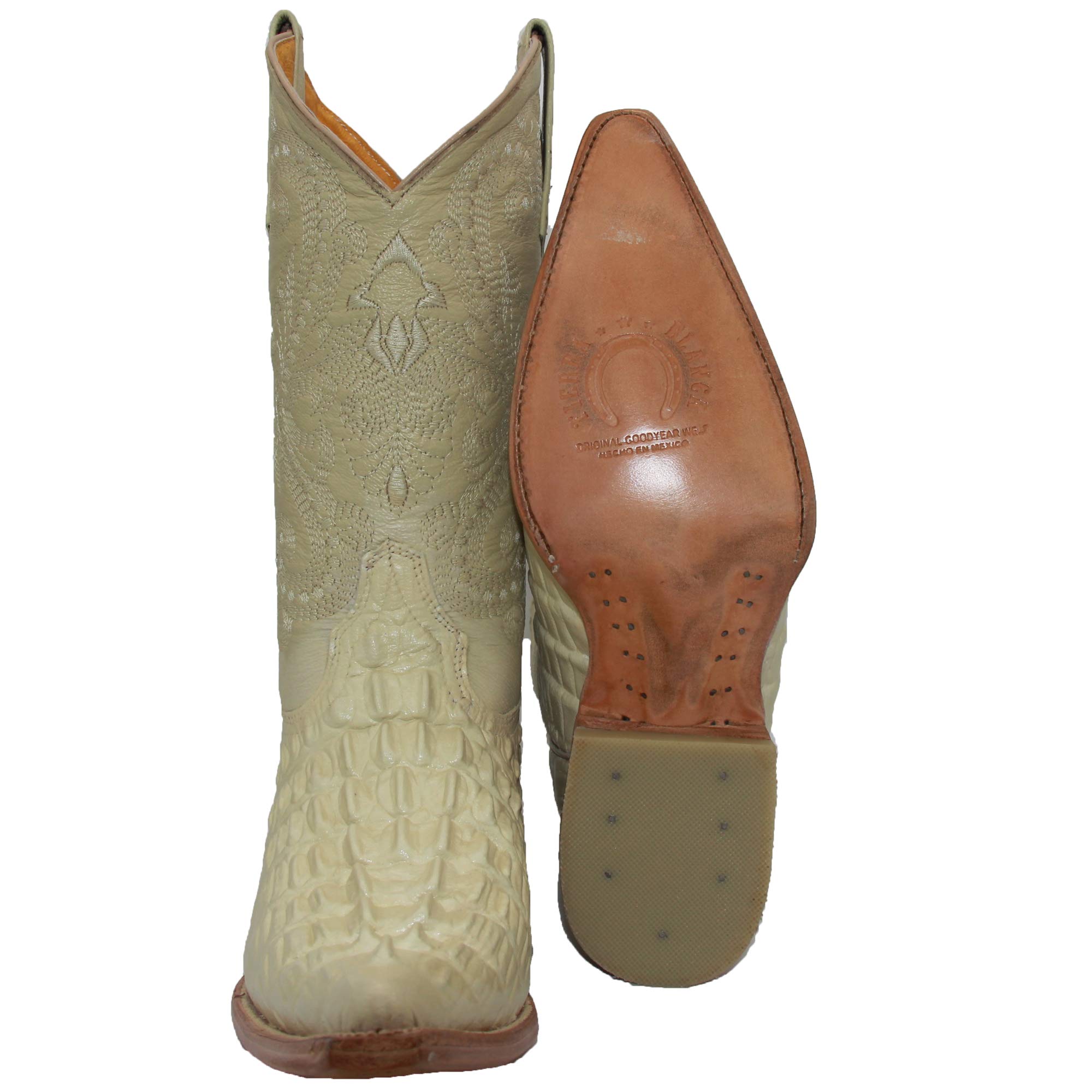 Men's Genuine Leather Cowboy Boots with Alligator Print - Western Style Boots for Men - Perfect for Rodeo, Country Music Festivals & Casual Wear