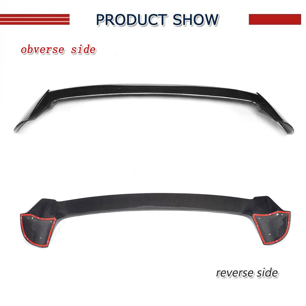 Carbon Fiber Roof Spoiler for Mazda 3 Axela Hatchback 4-Door 2014-2018 - High Gloss Rear Trunk Spoiler - Aerodynamic Window Lip - Factory Direct - Perfect for Street Racing & Car Shows