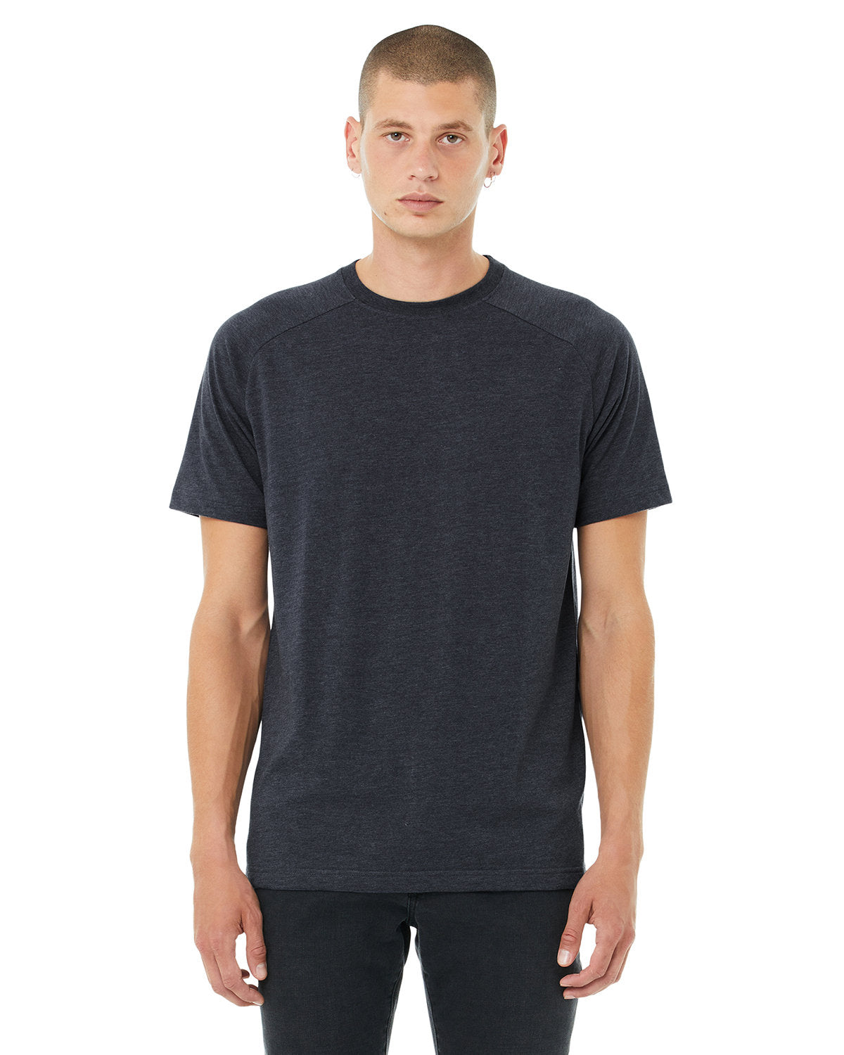 Bella + Canvas 3201 Heather CVC Raglan T-Shirt for Men | Soft Comfortable Crew Neck Short Sleeve Tee | Perfect for Casual Wear, Gym, and Everyday Outfits