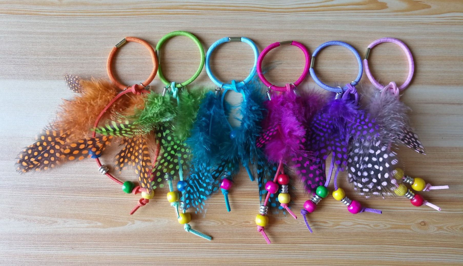 Suoirblss 4PCS Handmade Boho Hippie Hair Wraps - Women's Feather Hair Ties, Headbands & Ponytail Holders for Festival, Beach & Everyday Styling
